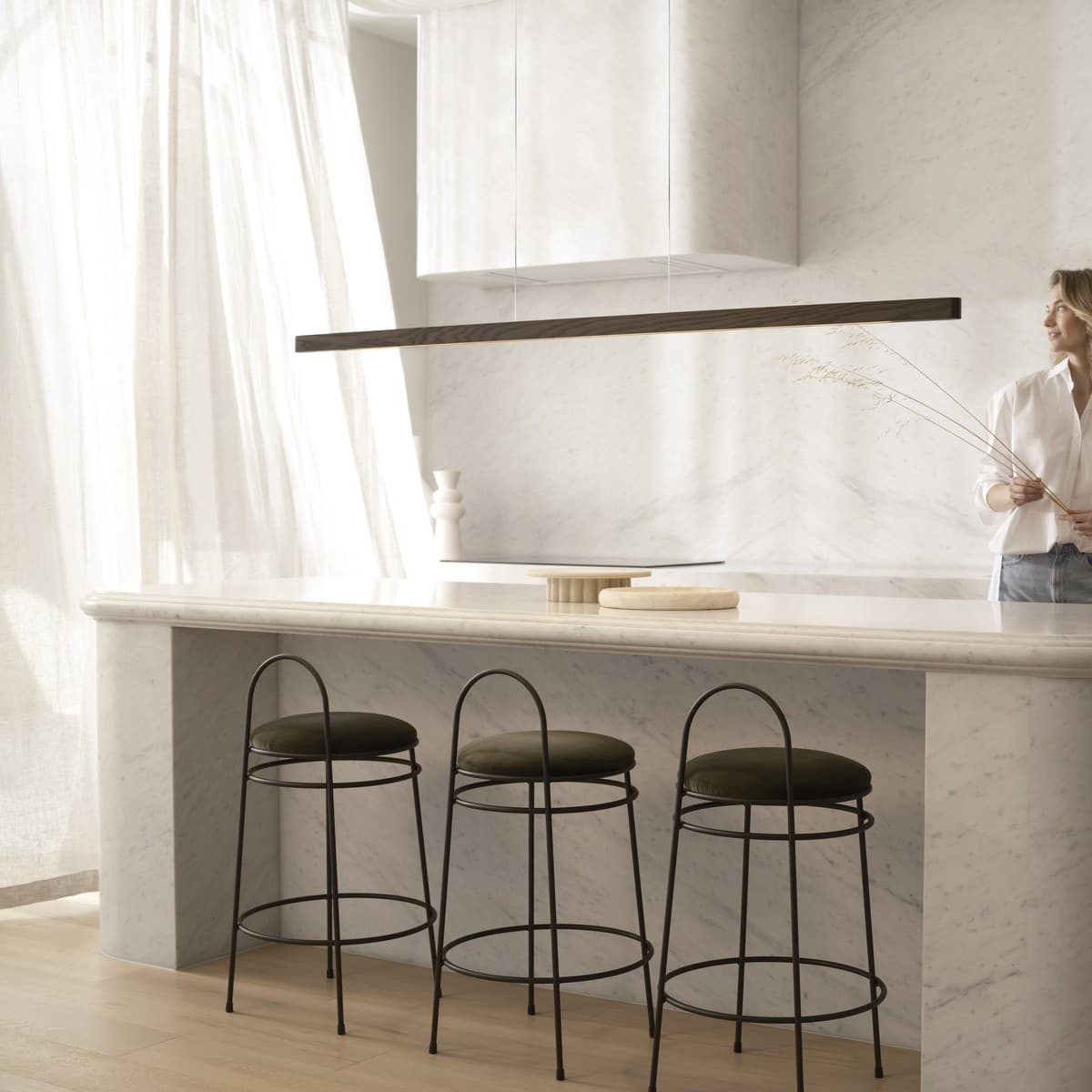 MFL Alpine 1.8m LED Pendant in Walnut Stain-img-3