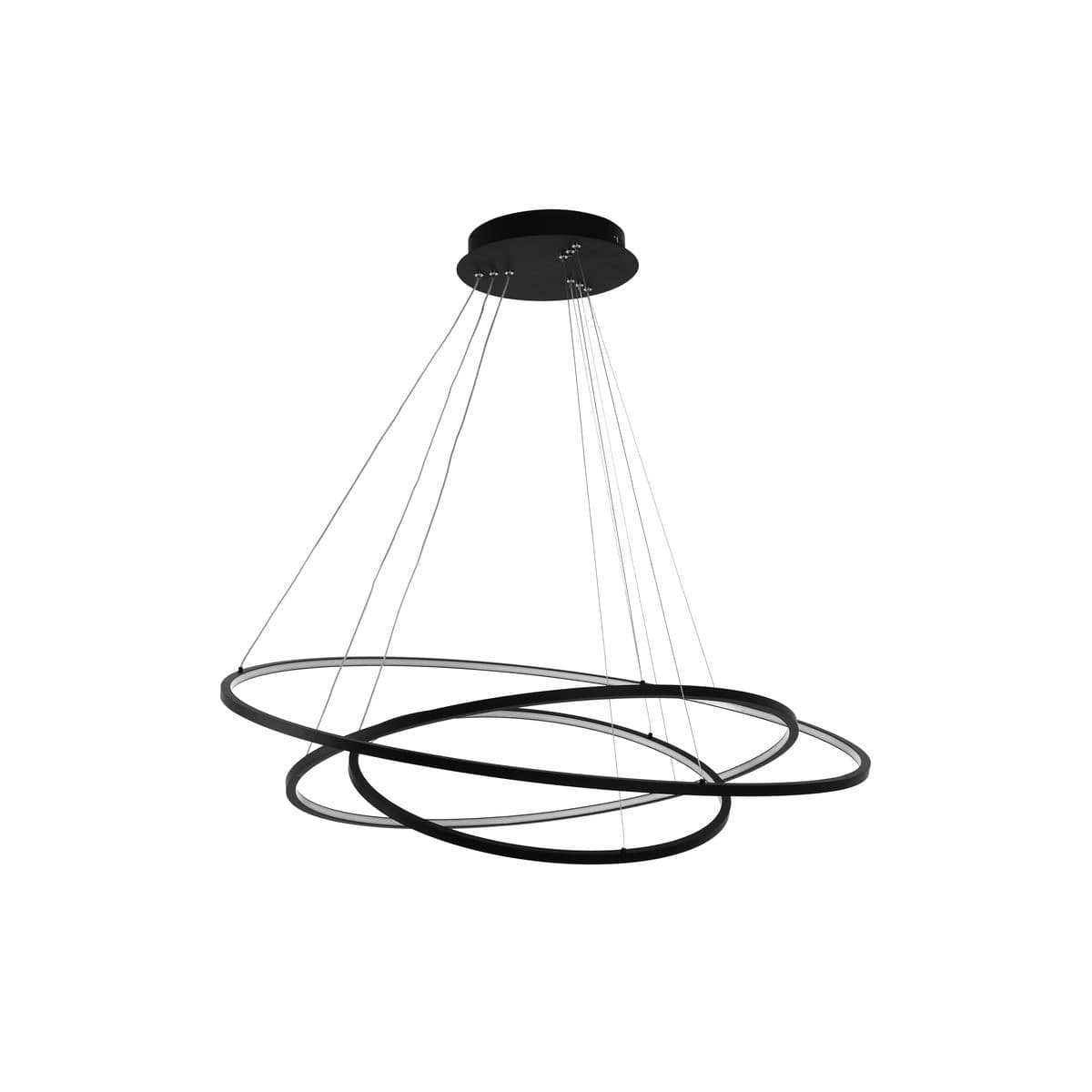 Multiply 3 Light LED Colour-Shifting Ring Pendant in Black