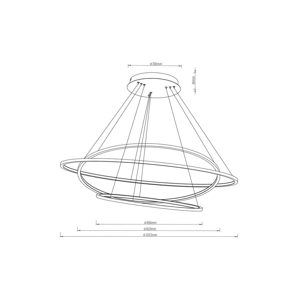 Multiply 3 Light LED Colour-Shifting Ring Pendant in Black