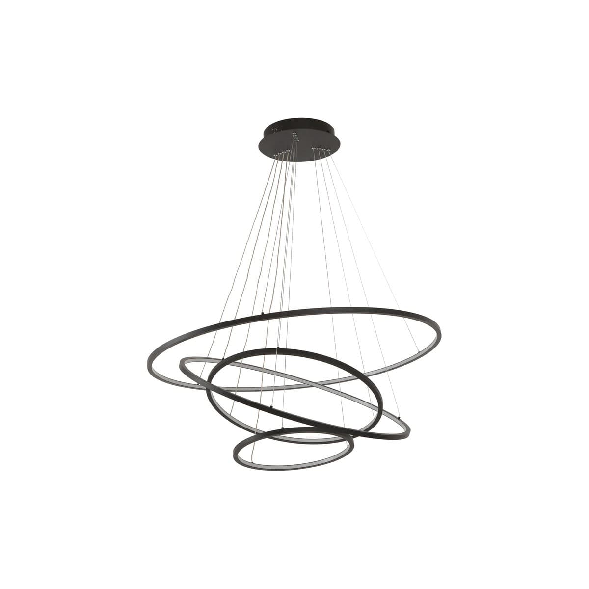 Multiply 4 Light LED Colour-Shifting Ring Pendant in Black