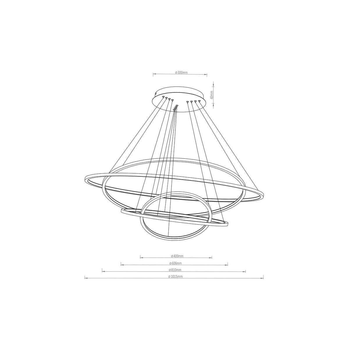 Multiply 4 Light LED Colour-Shifting Ring Pendant in Black
