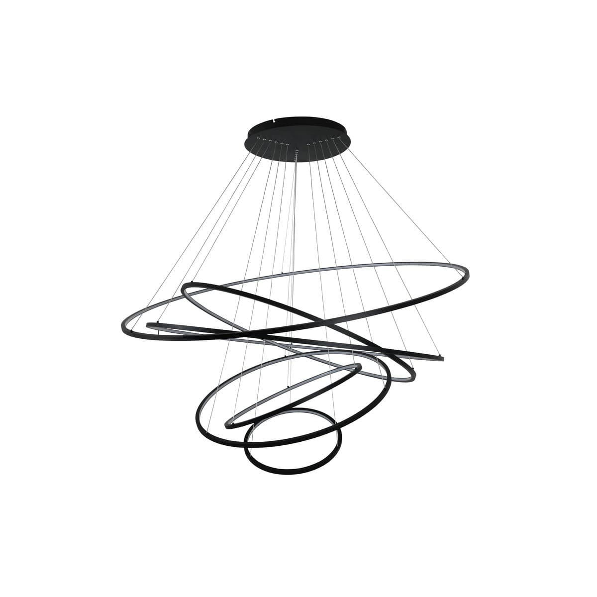 Multiply 6 Light LED Colour-Shifting Ring Pendant in Black