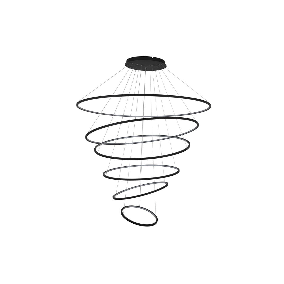Multiply 6 Light LED Colour-Shifting Ring Pendant in Black