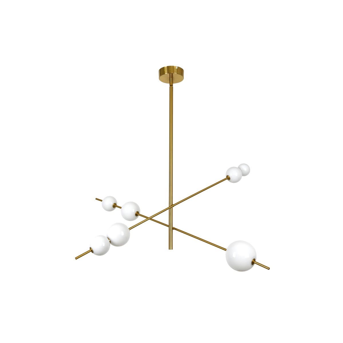 Abacus 7 Light LED Colour-Shifting Flare Pendant in Aged Brass with Opal Glass-img-1