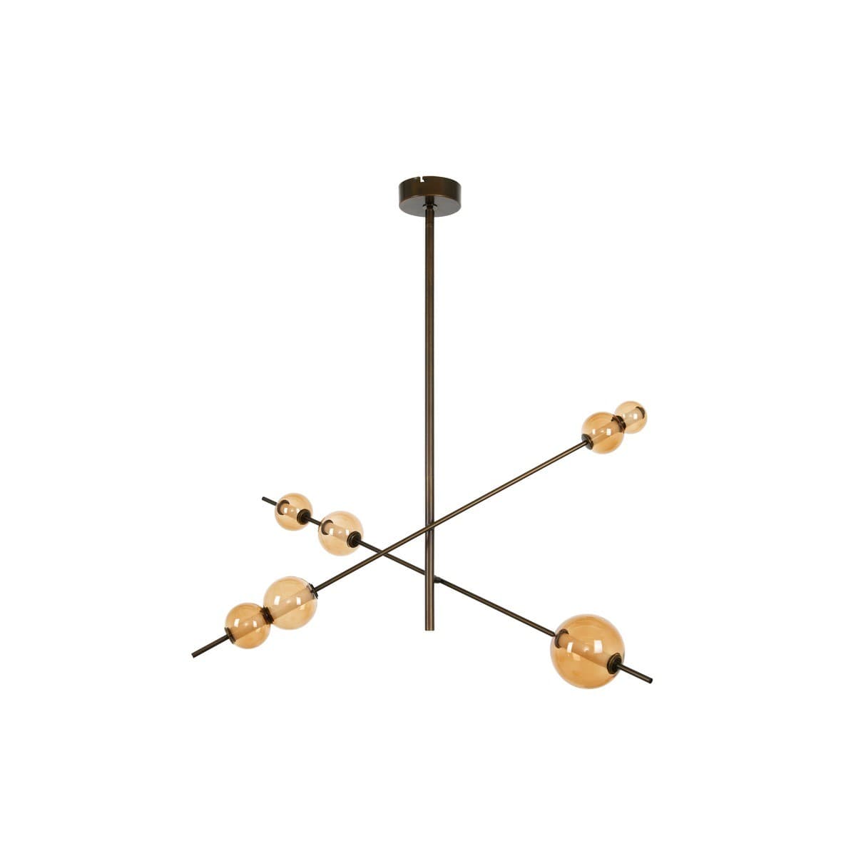 Abacus 7 Light LED Colour-Shifting Flare Pendant in Bronze with Sepia Glass-img-1