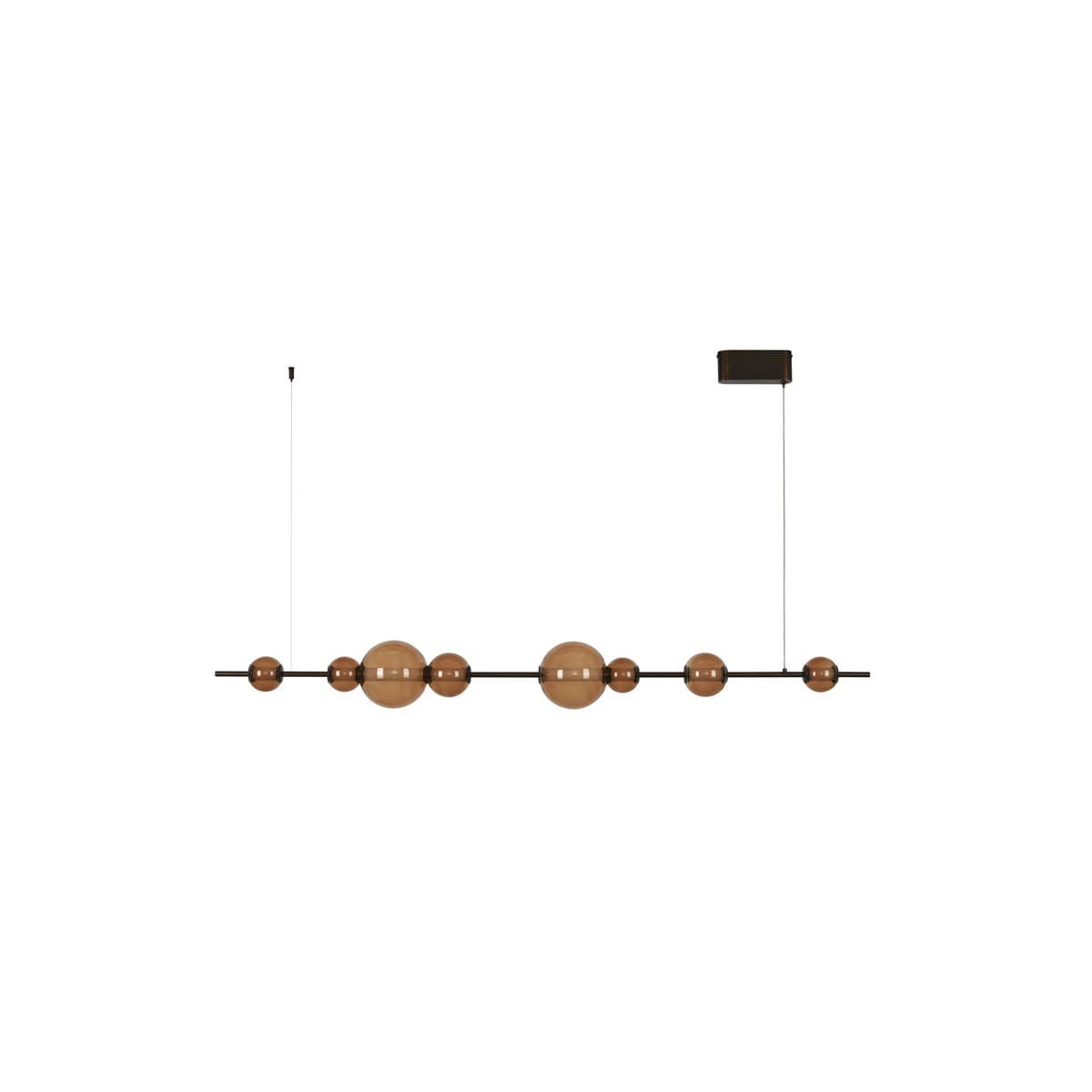 Abacus 8 Light LED Colour-Shifting Linear Pendant in Bronze with Sepia Glass-img-1
