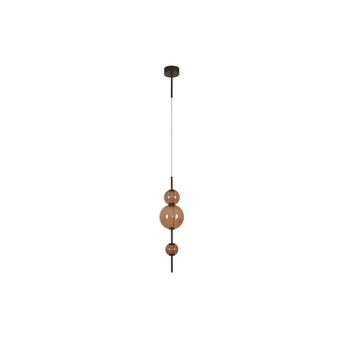 Abacus 3 Light LED Colour-Shifting Single Drop Convertible Pendant/Wall Light in Bronze with Sepia Glass-img-1