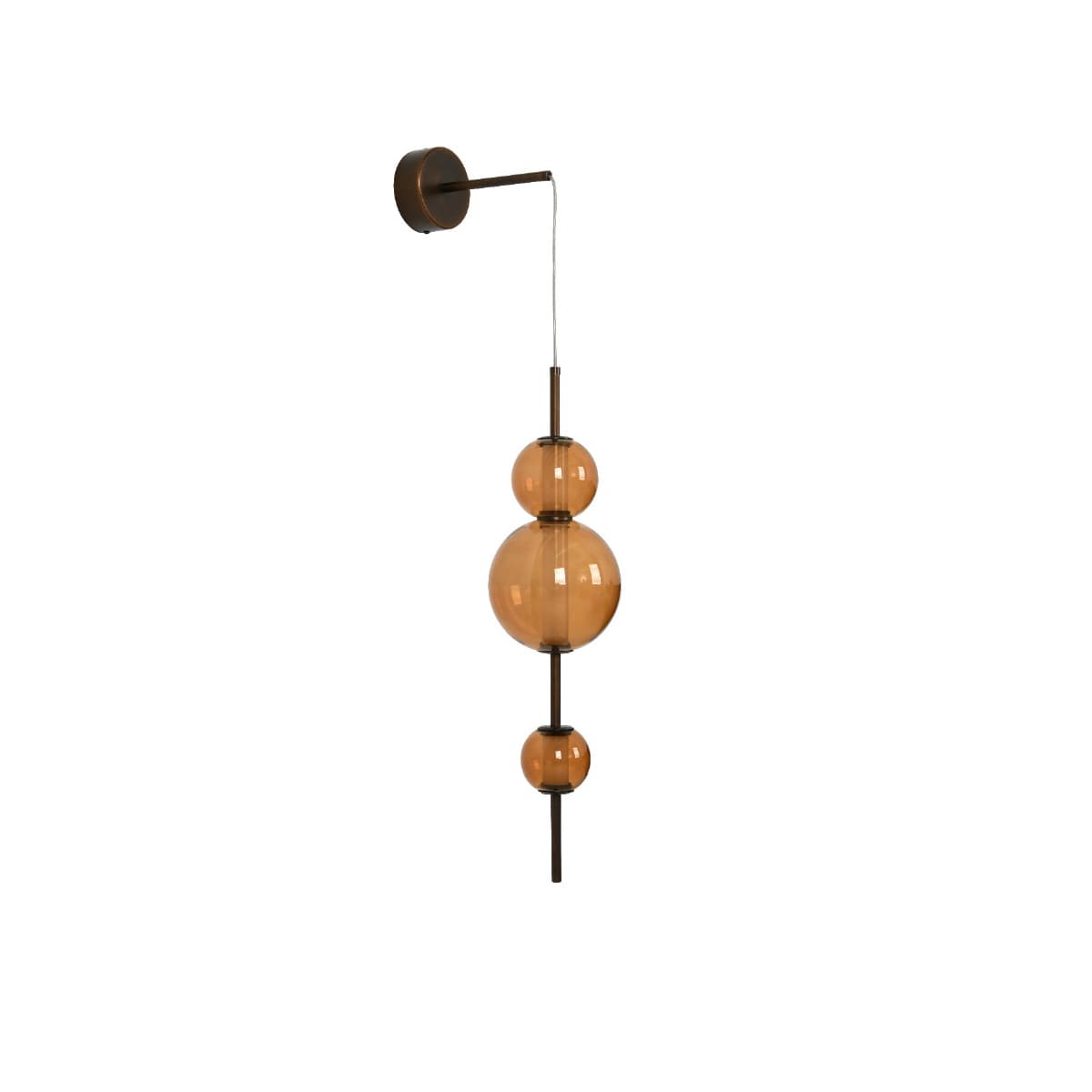 Abacus 3 Light LED Colour-Shifting Single Drop Convertible Pendant/Wall Light in Bronze with Sepia Glass-img-2
