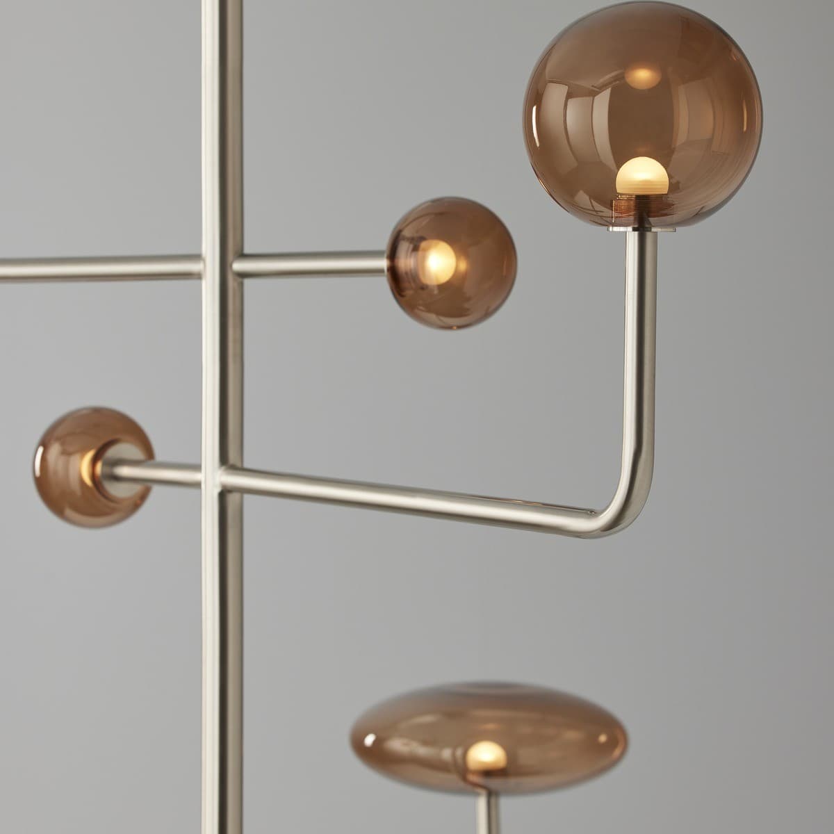 Orray 6 Light LED Colour-Shifting Drop Pendant Frame Only in Brushed Chrome