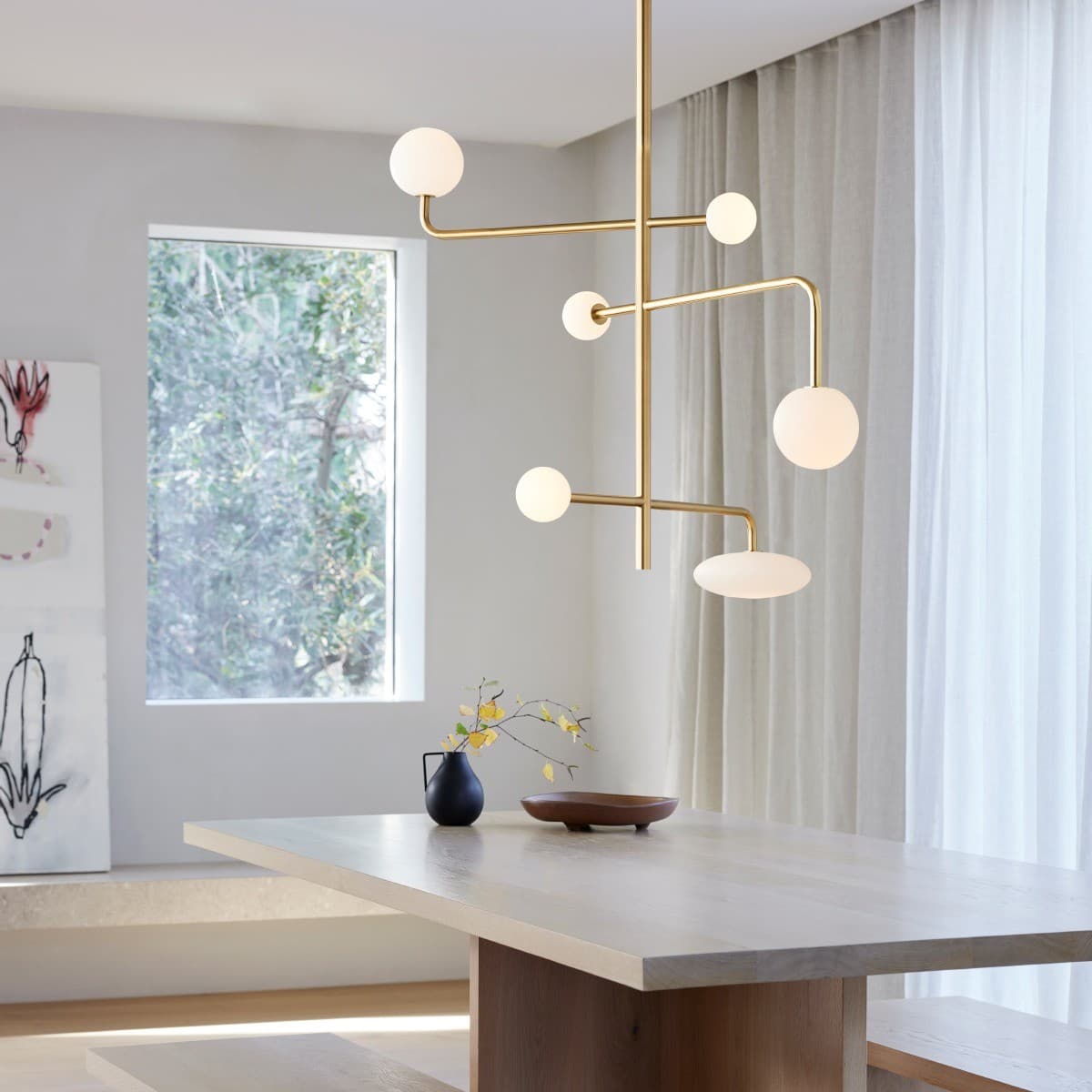 Orray 6 Light LED Colour-Shifting Drop Pendant Frame Only in Aged Brass