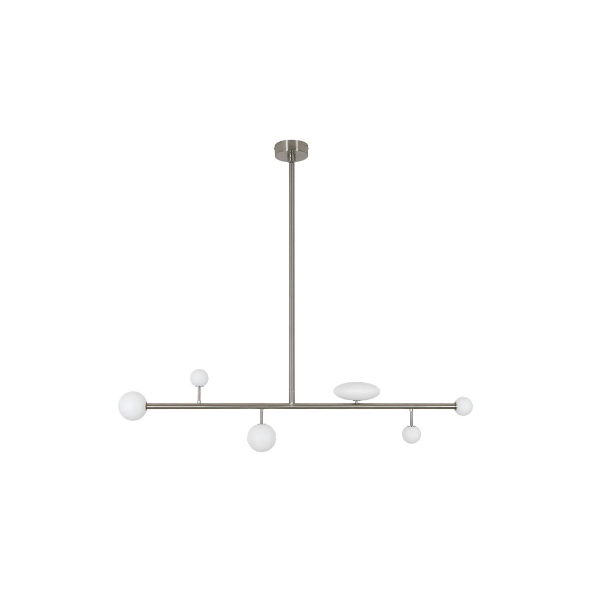 Orray 6 Light LED Colour-Shifting Linear Pendant Frame Only in Brushed Chrome-img-1