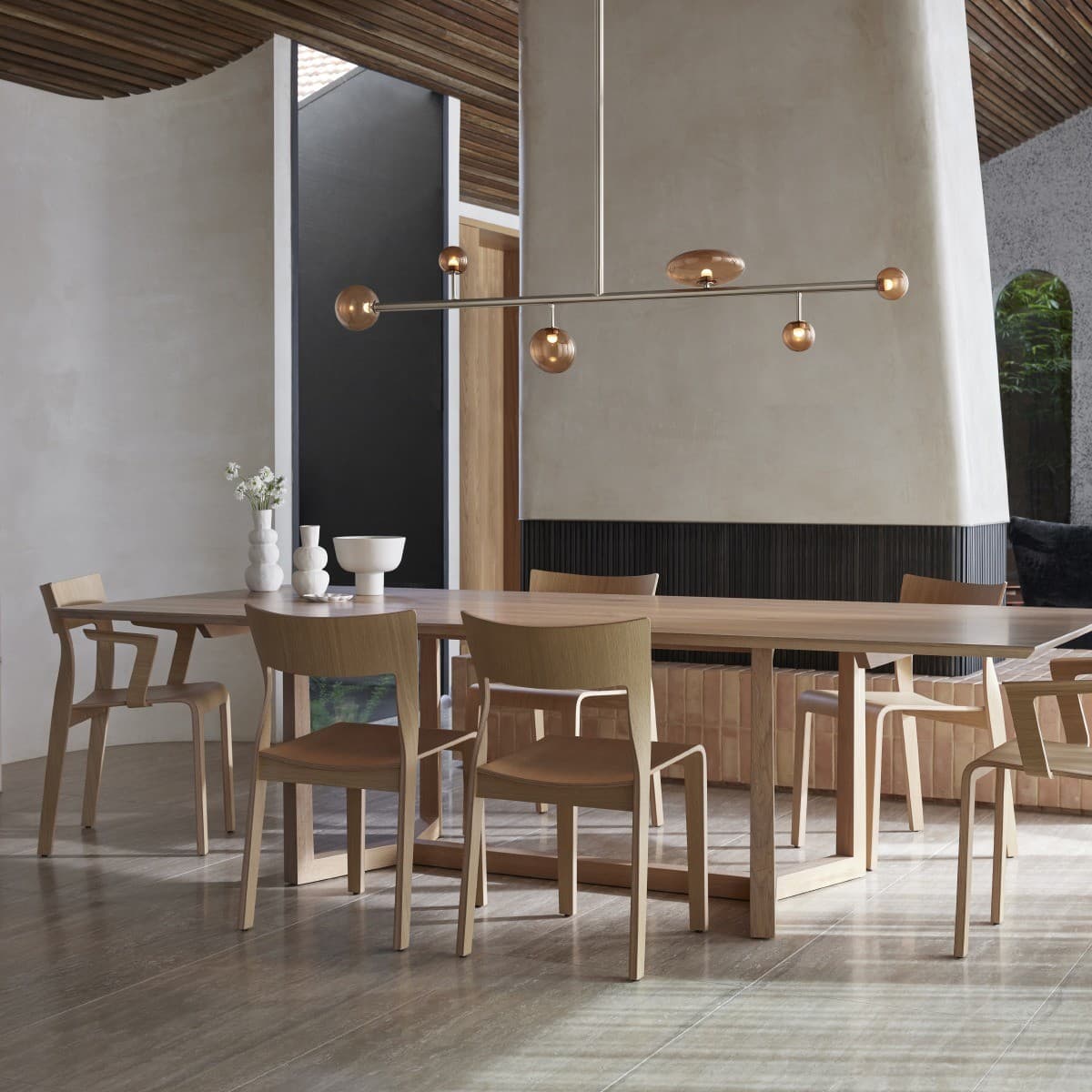 Orray 6 Light LED Colour-Shifting Linear Pendant Frame Only in Brushed Chrome-img-6