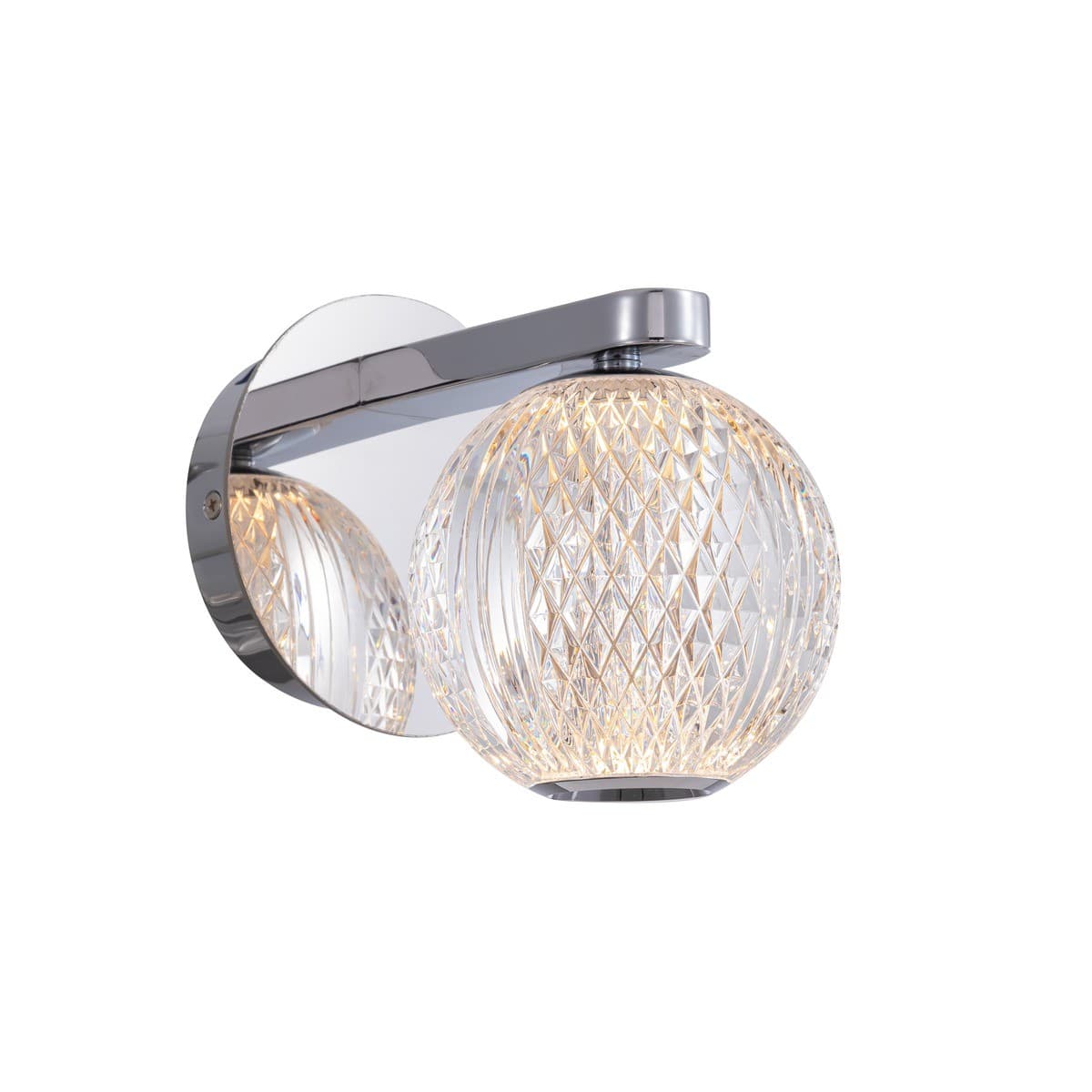Callea 1 Light LED Wall Bracket in Chrome with Clear Crystal-Look Acrylic