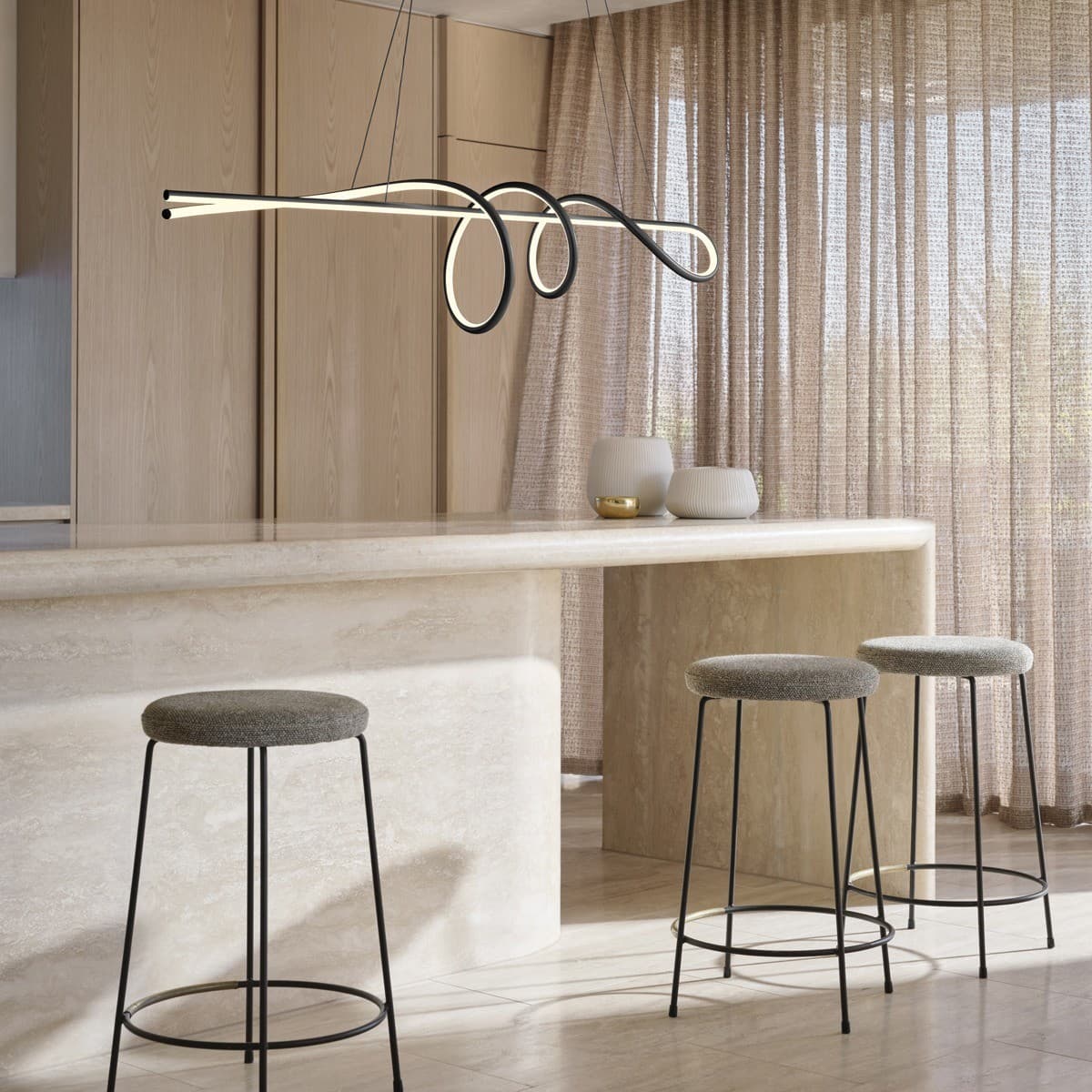 Cumulus 1.5m LED Linear Pendant in Black-img-2