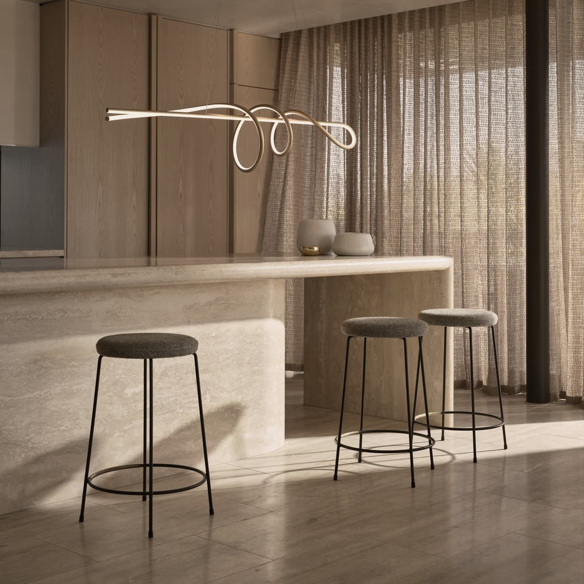 Cumulus 1.5m LED Linear Pendant in Brass-img-2