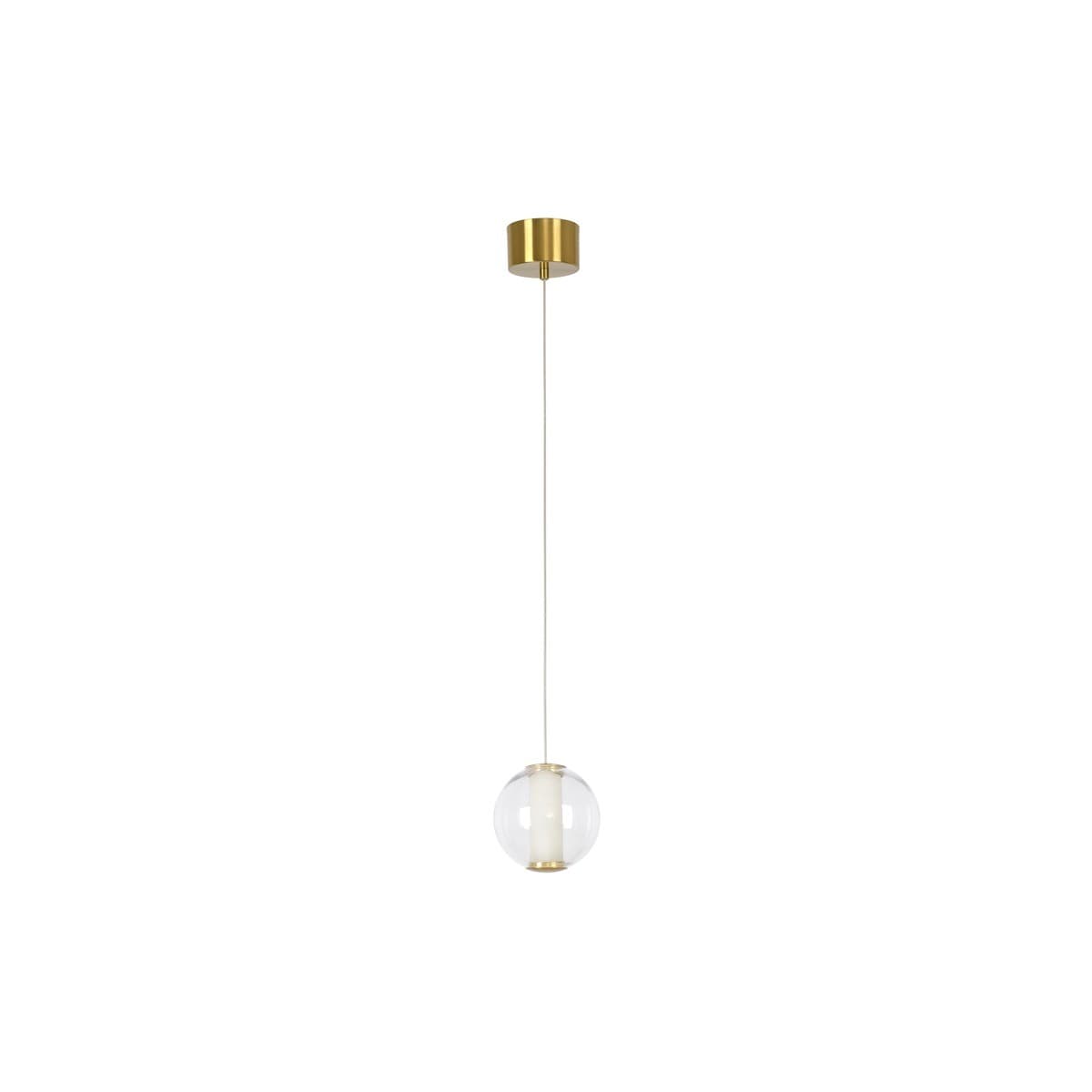 Made by Mayfair Encanto Small LED Colour-Shifting Pendant in Aged Brass with Spanish Alabaster and Clear Glass-img-1