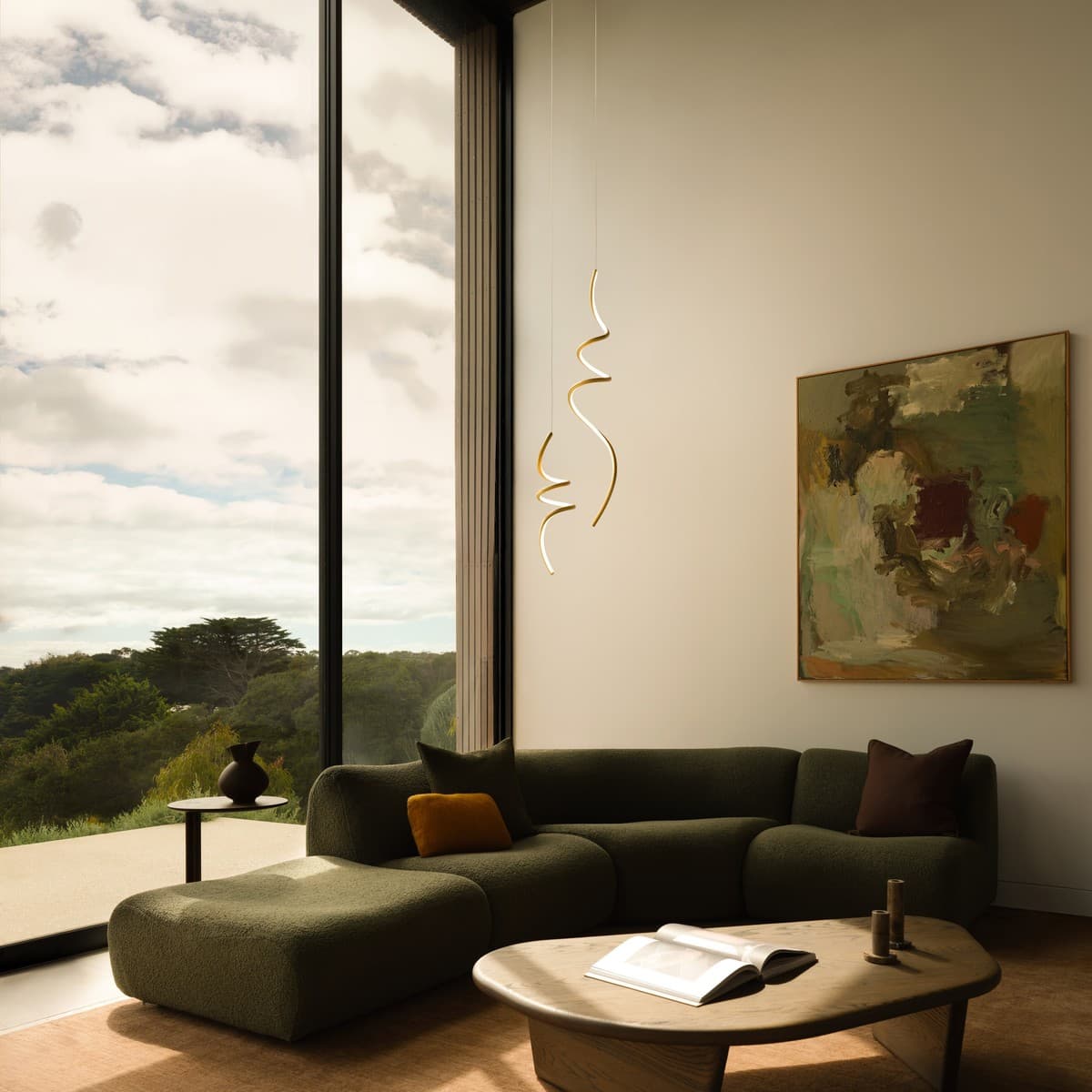 Cumulus Small LED Drop Pendant in Brass-img-3