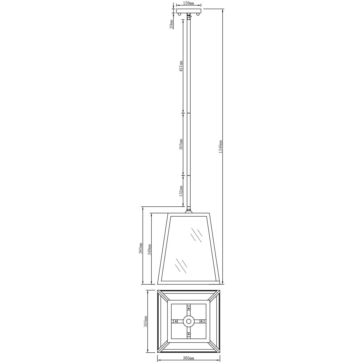 Southampton 1 Light Pendant in Antique Black-img-2