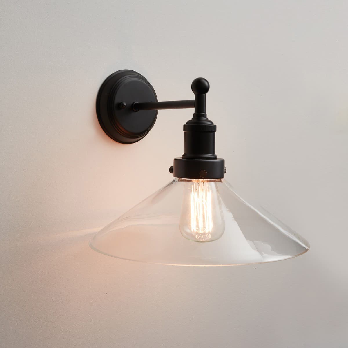 Manor 300mm Conical Shade in Clear Glass