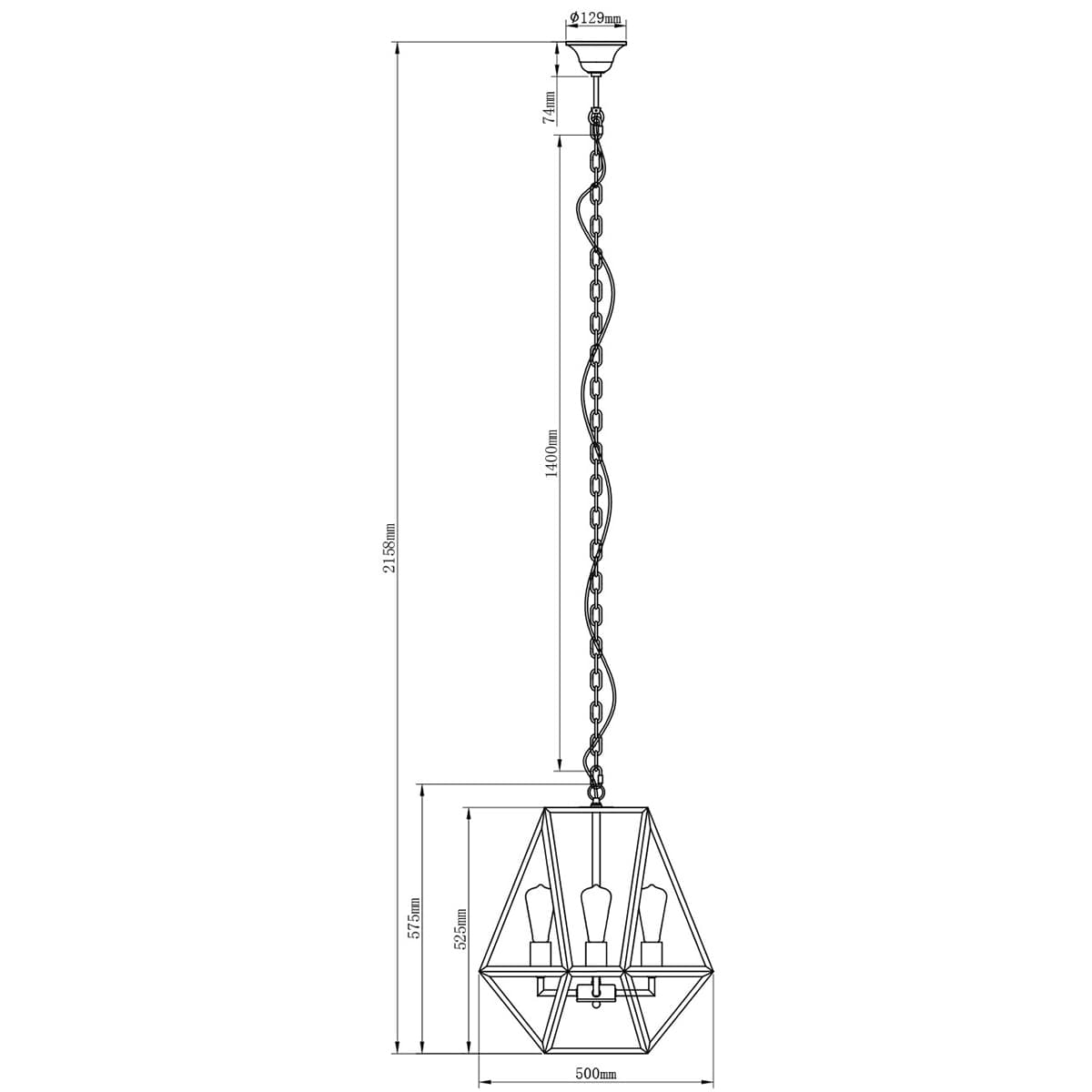 Vaille 4 Light Pendant in Chrome