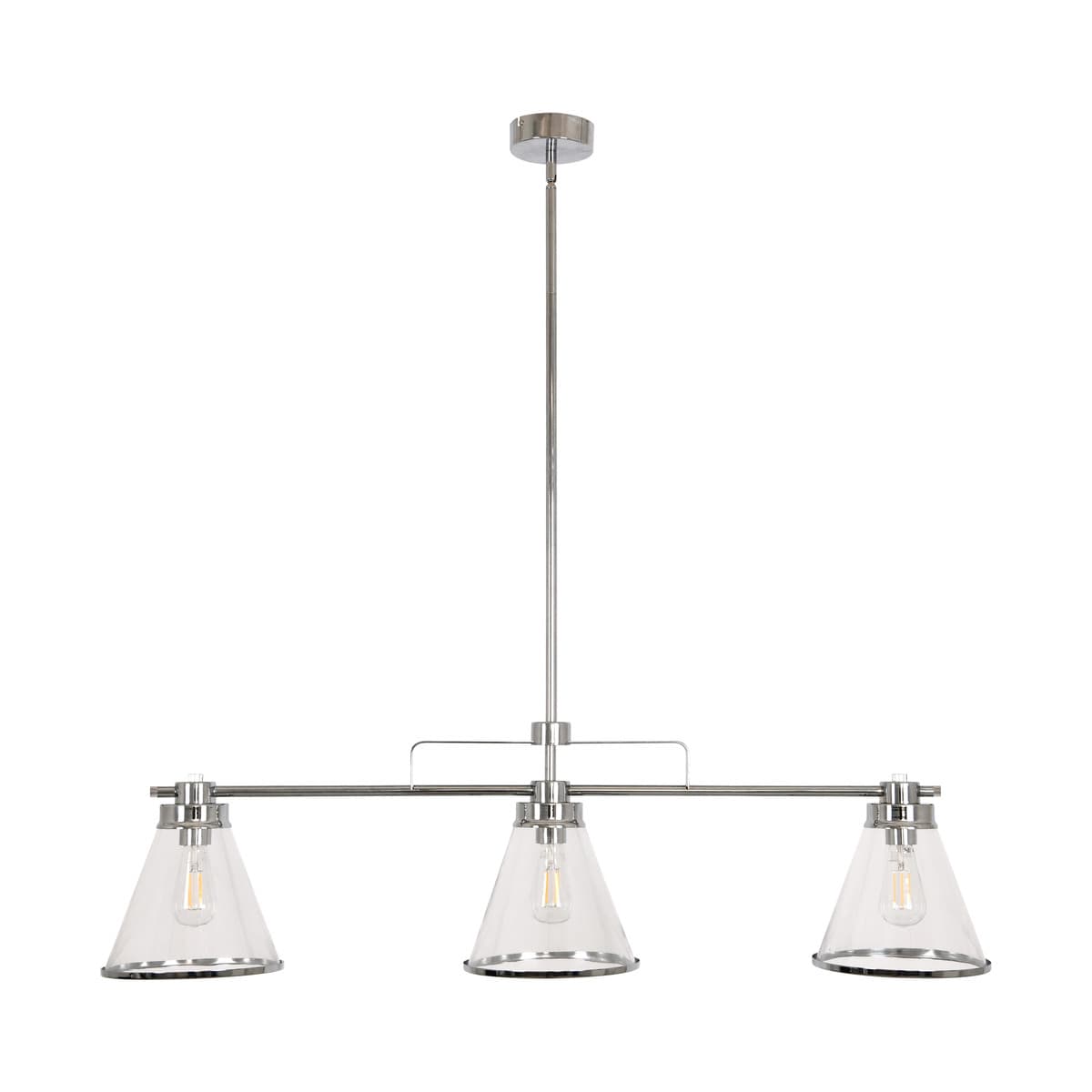 Coach 3 Light Bar Pendant in Chrome with Clear Glass-img-1