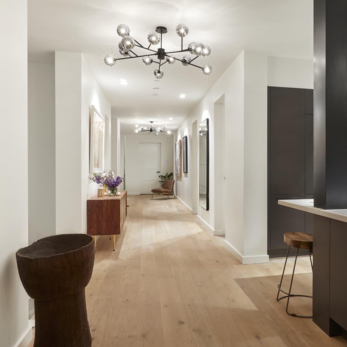 Orion 15 Light Pendant in Black with Smoke Glass-img-8