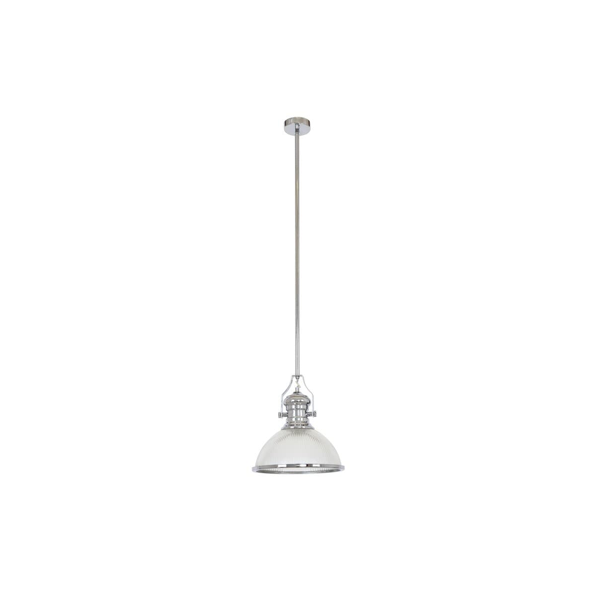 Alfred 1 Light Pendant in Chrome with Ribbed Clear Glass-img-1
