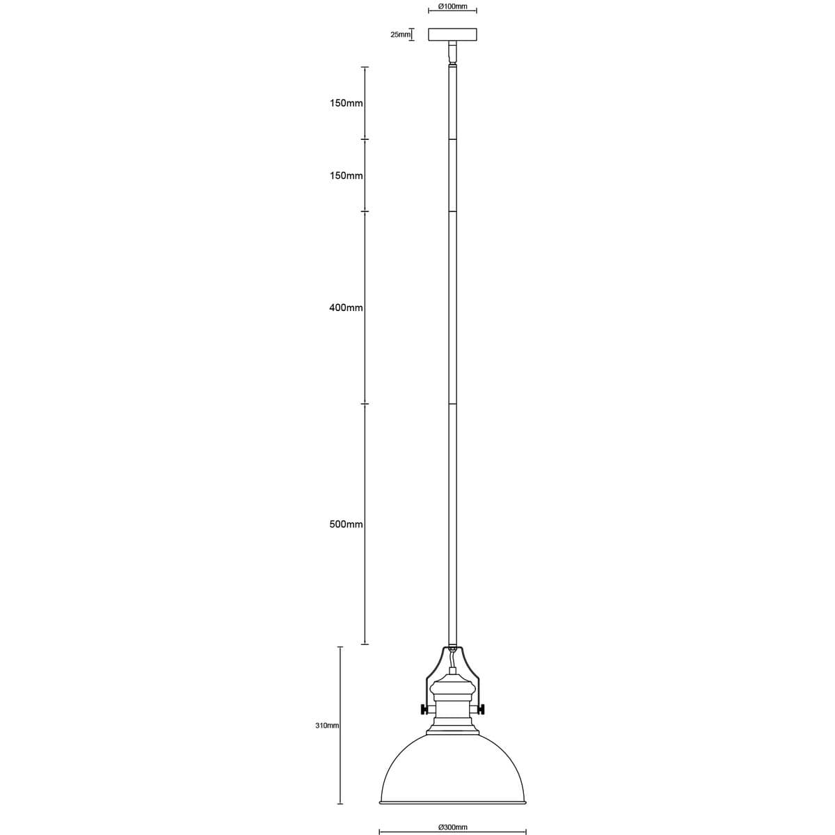 Alfred 1 Light Pendant in Black-img-2