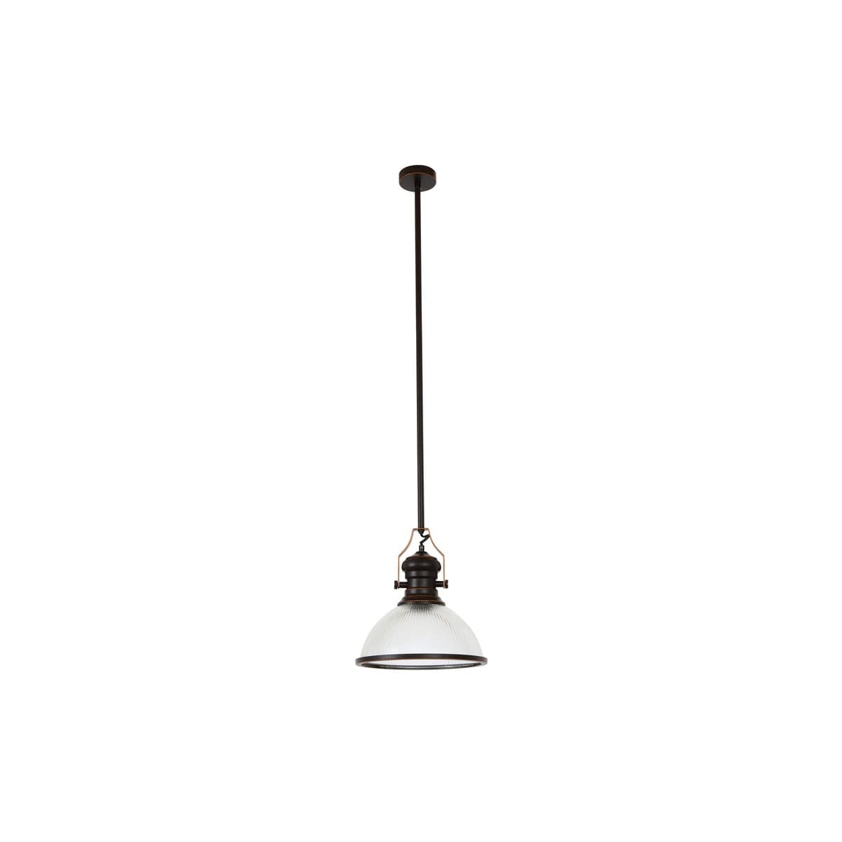 Alfred 1 Light Pendant in Oil Rubbed Bronze with Ribbed Clear Glass-img-1