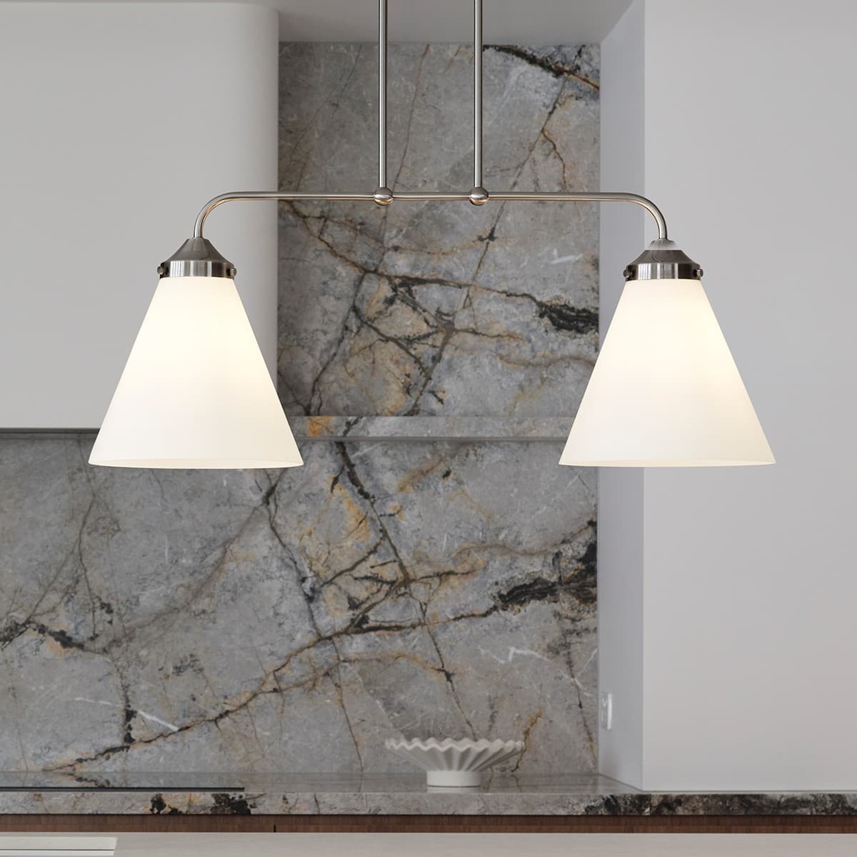 Chrysler 2 Light Bar Pendant in Antique Nickel