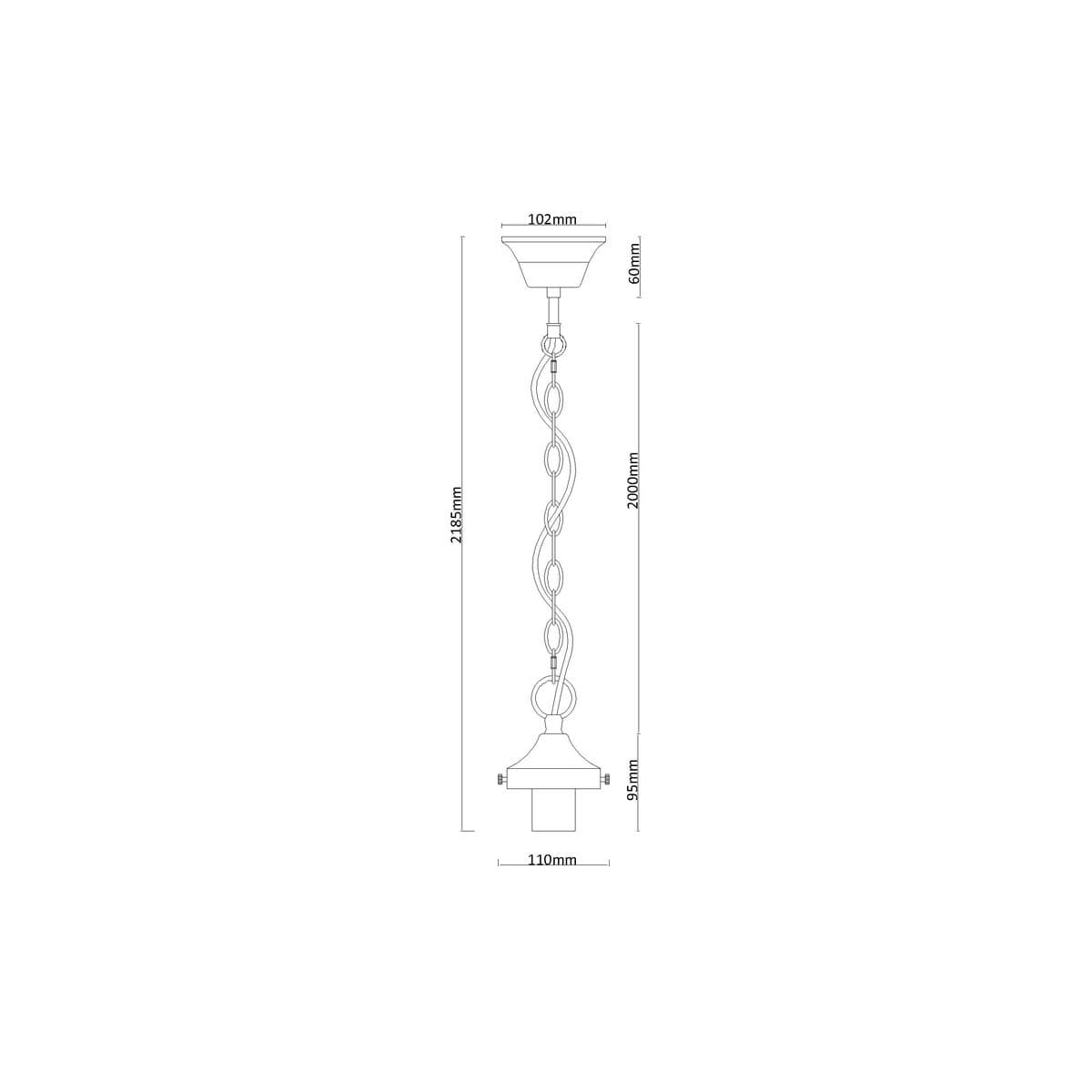 Chrysler 1 Light Chain Suspension in Chrome-img-2