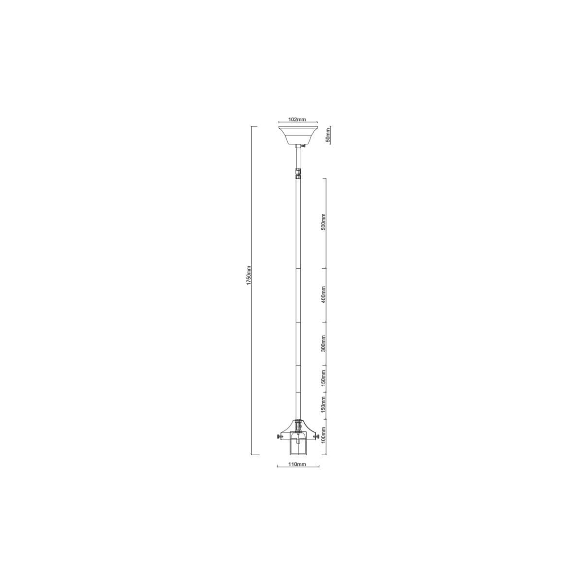 Chrysler 1 Light Adjustable Rod Suspension in Antique Nickel-img-2