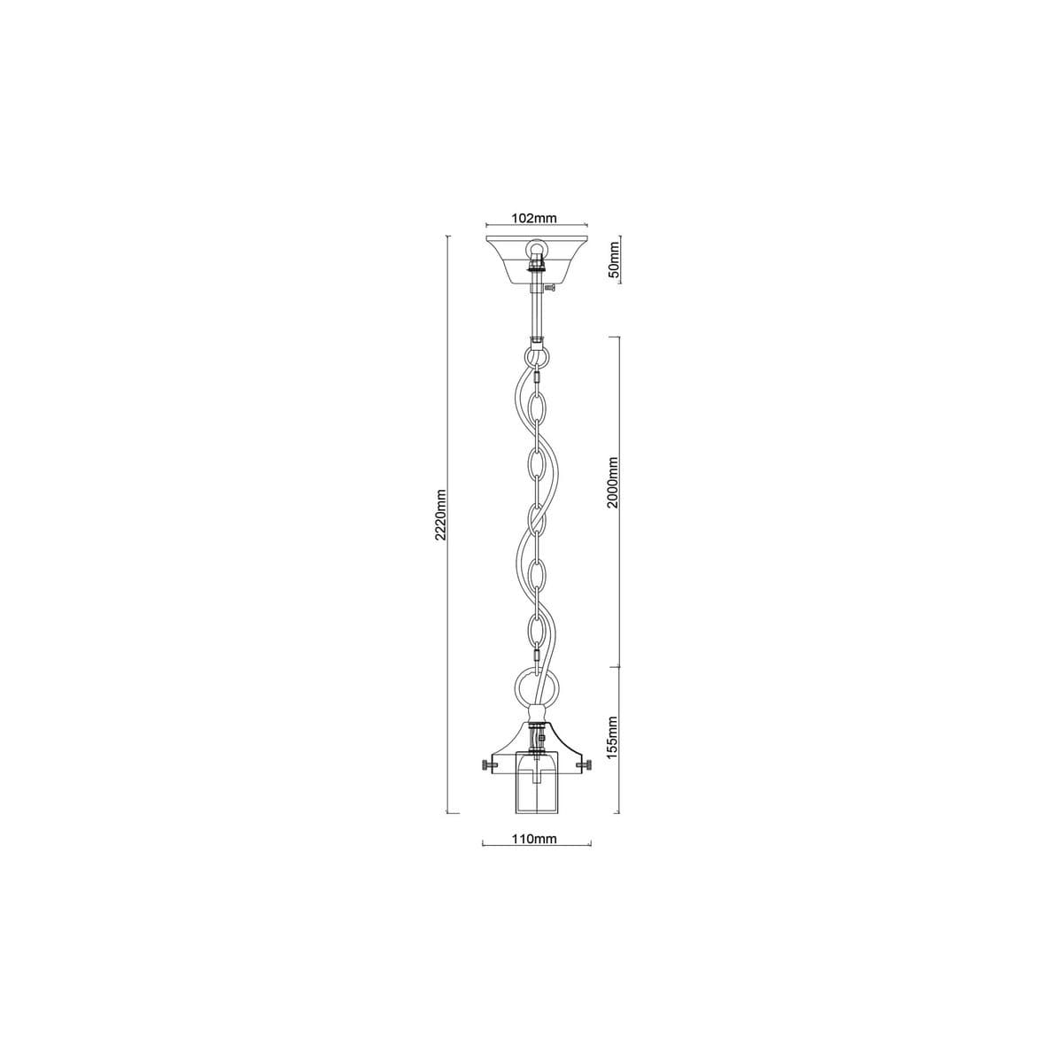 Chrysler 1 Light Chain Suspension in Black-img-2