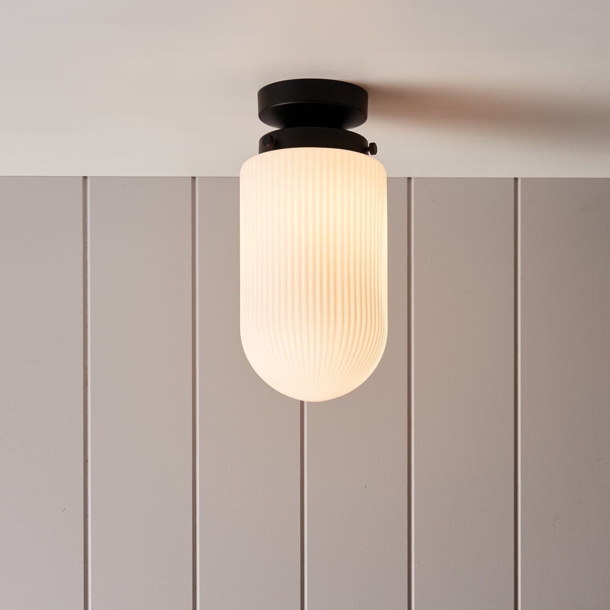 Chrysler Small Ribbed Shade in Gloss Opal Glass-img-3