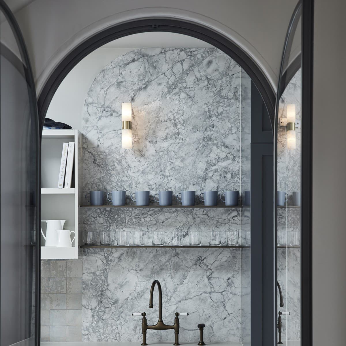 Made by Mayfair Luella 2 Light Wall Bracket in Solid Brass with Spanish Alabaster-img-3