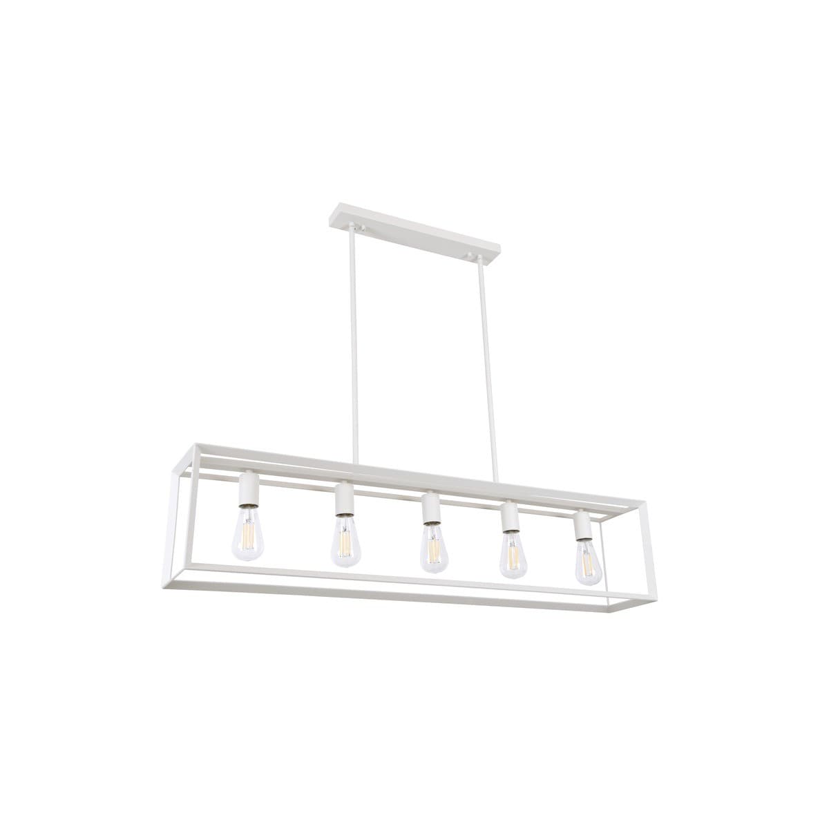 North 5 Light Pendant in Matte White