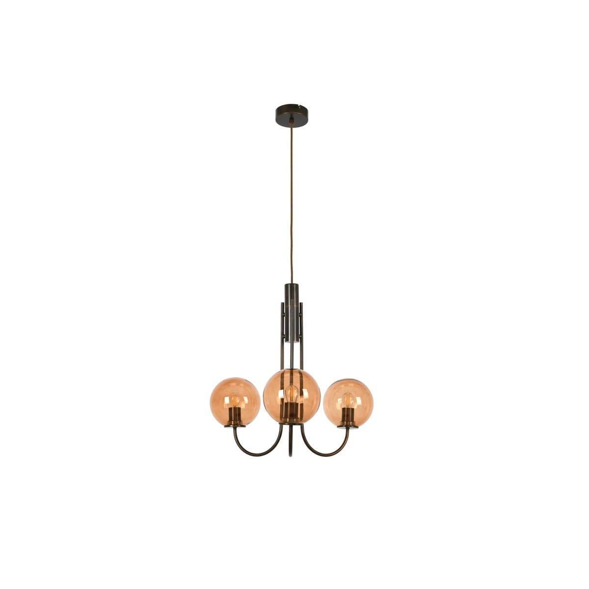 Bellini 3 Light Pendant in Bronze with Sepia Glass-img-1