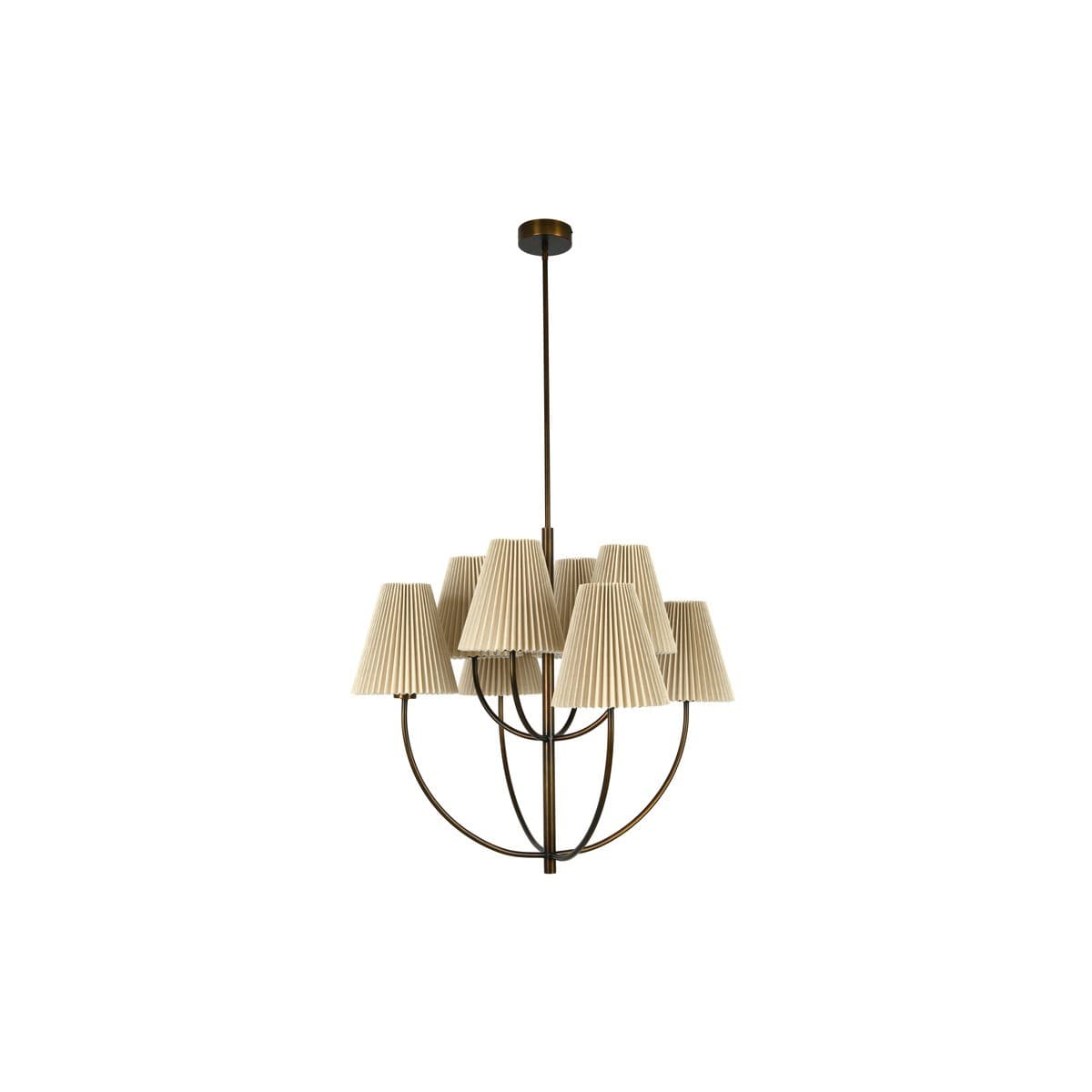 Hoxton 8 Light Pendant in Bronze with Pleated Natural Linen-img-1