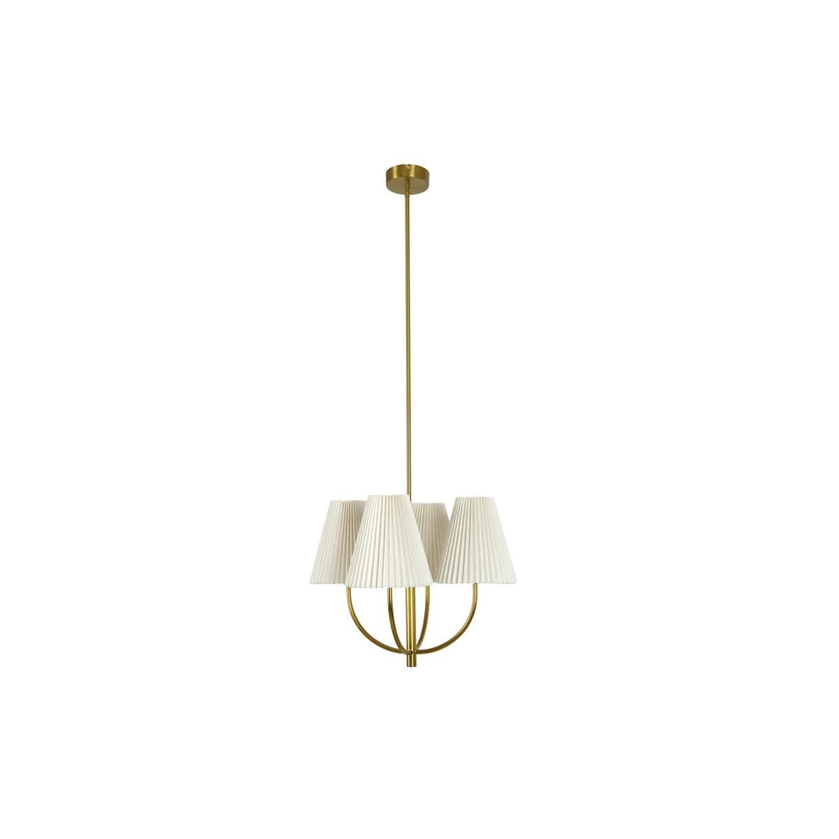 Hoxton 4 Light Pendant in Aged Brass with Pleated White Linen-img-1
