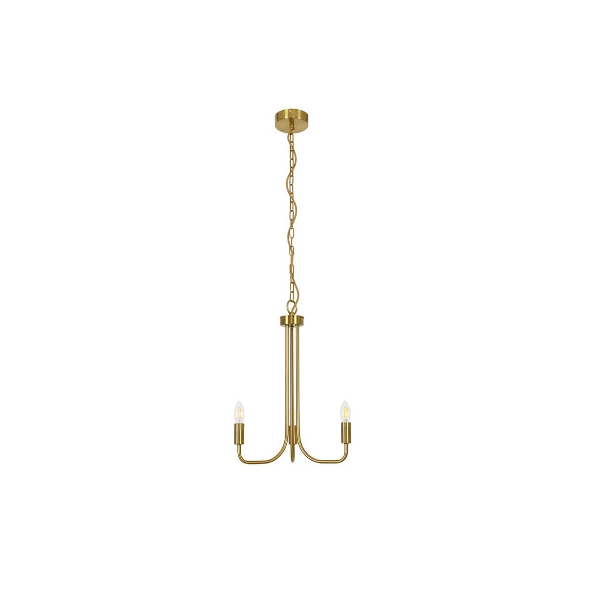 Alana 3 Light Pendant in Brass with White Linen Shade-img-2