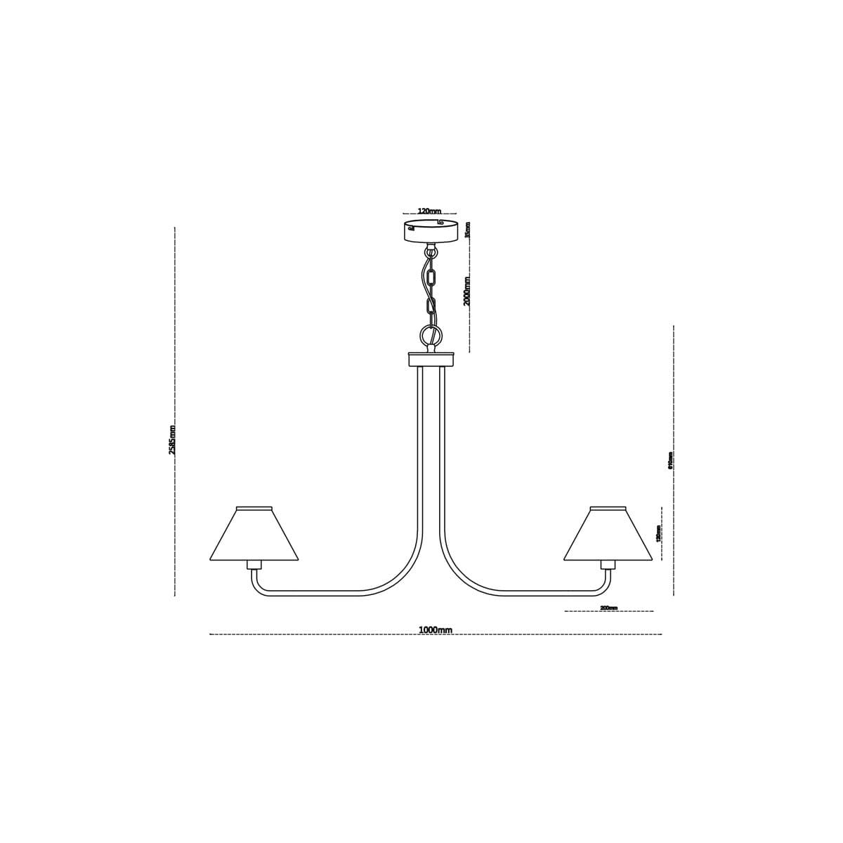 Alana 6 Light Pendant in Brass with White Linen Shade-img-3