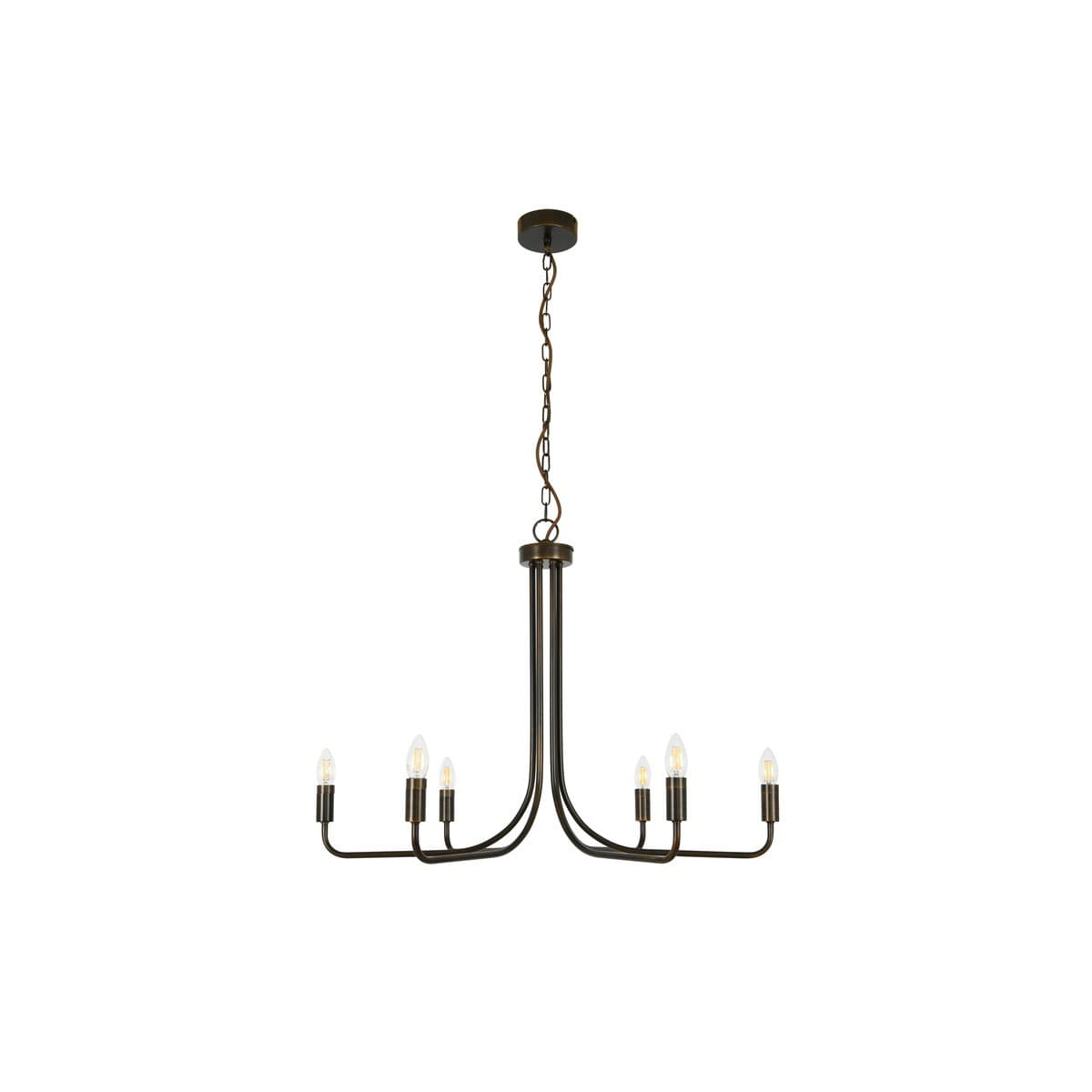 Alana 6 Light Pendant in Bronze with Natural Linen Shade-img-2