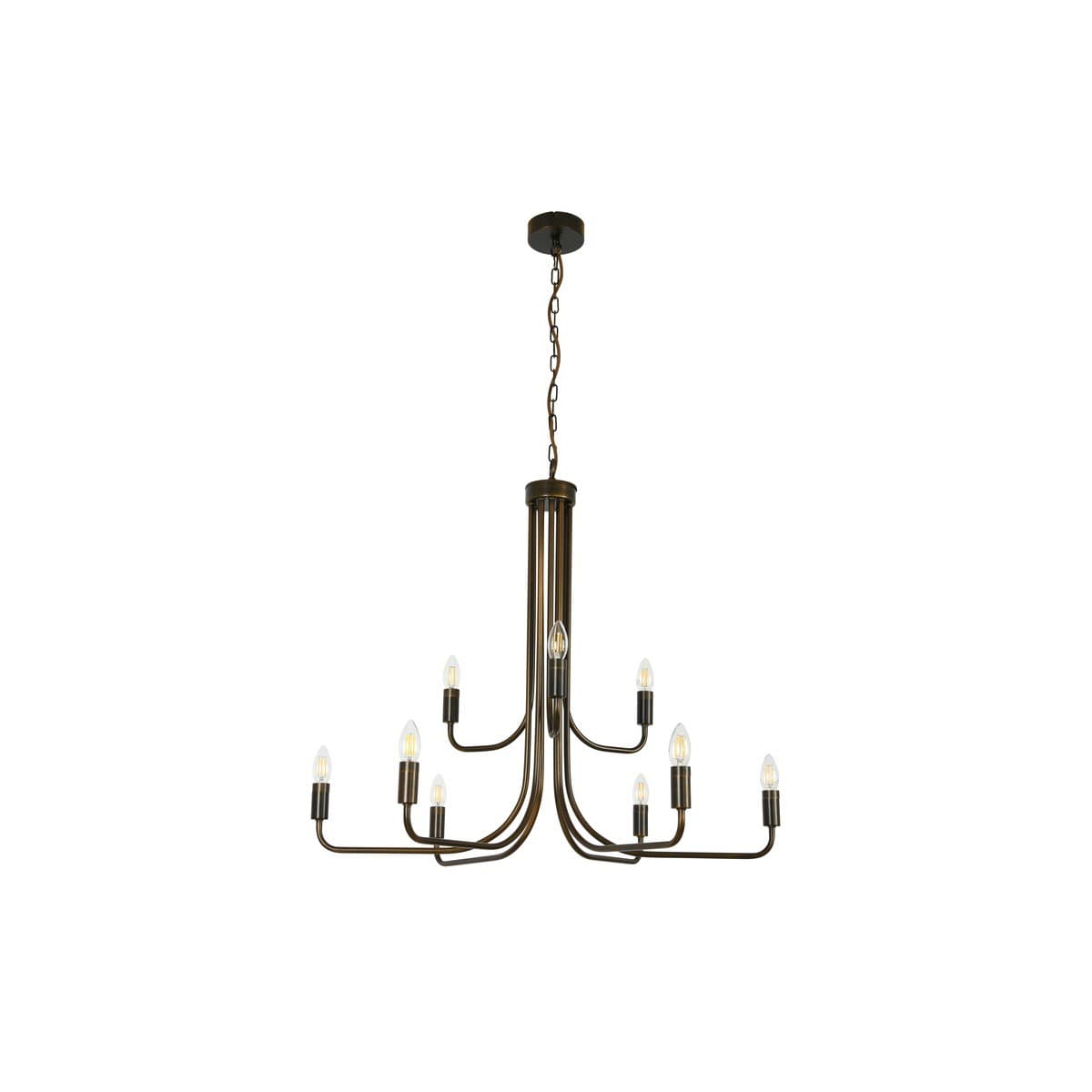 Alana 9 Light Pendant in Bronze with Natural Linen Shade-img-2