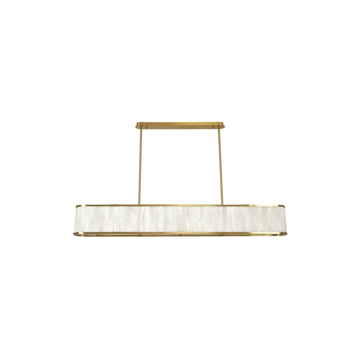 Made by Mayfair Ariana 10 Light Linear Pendant in Aged Brass with Spanish Alabaster