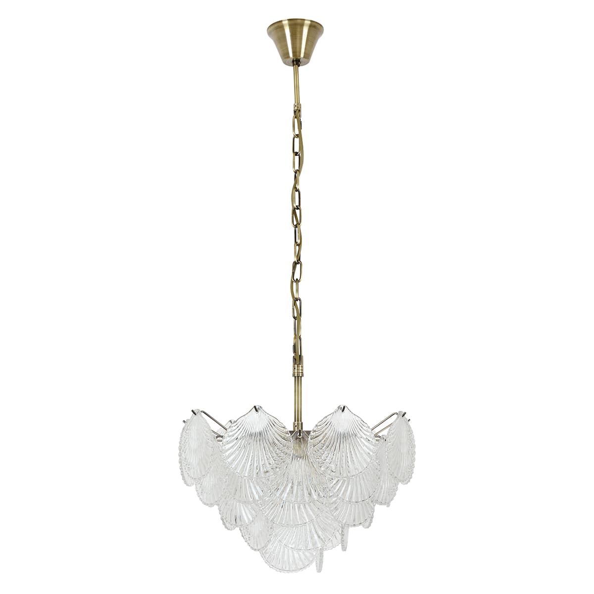 Adele 4 Light Pendant or Close-To-Ceiling Fitting in Antique Brass with Clear Glass-img-1