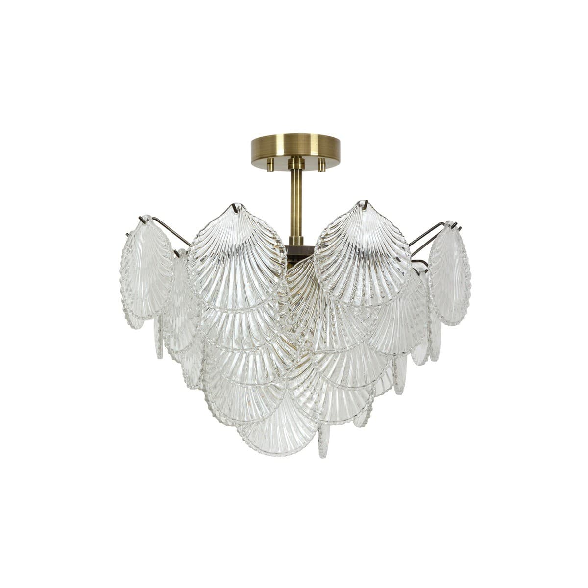 Adele 4 Light Pendant or Close-To-Ceiling Fitting in Antique Brass with Clear Glass-img-2