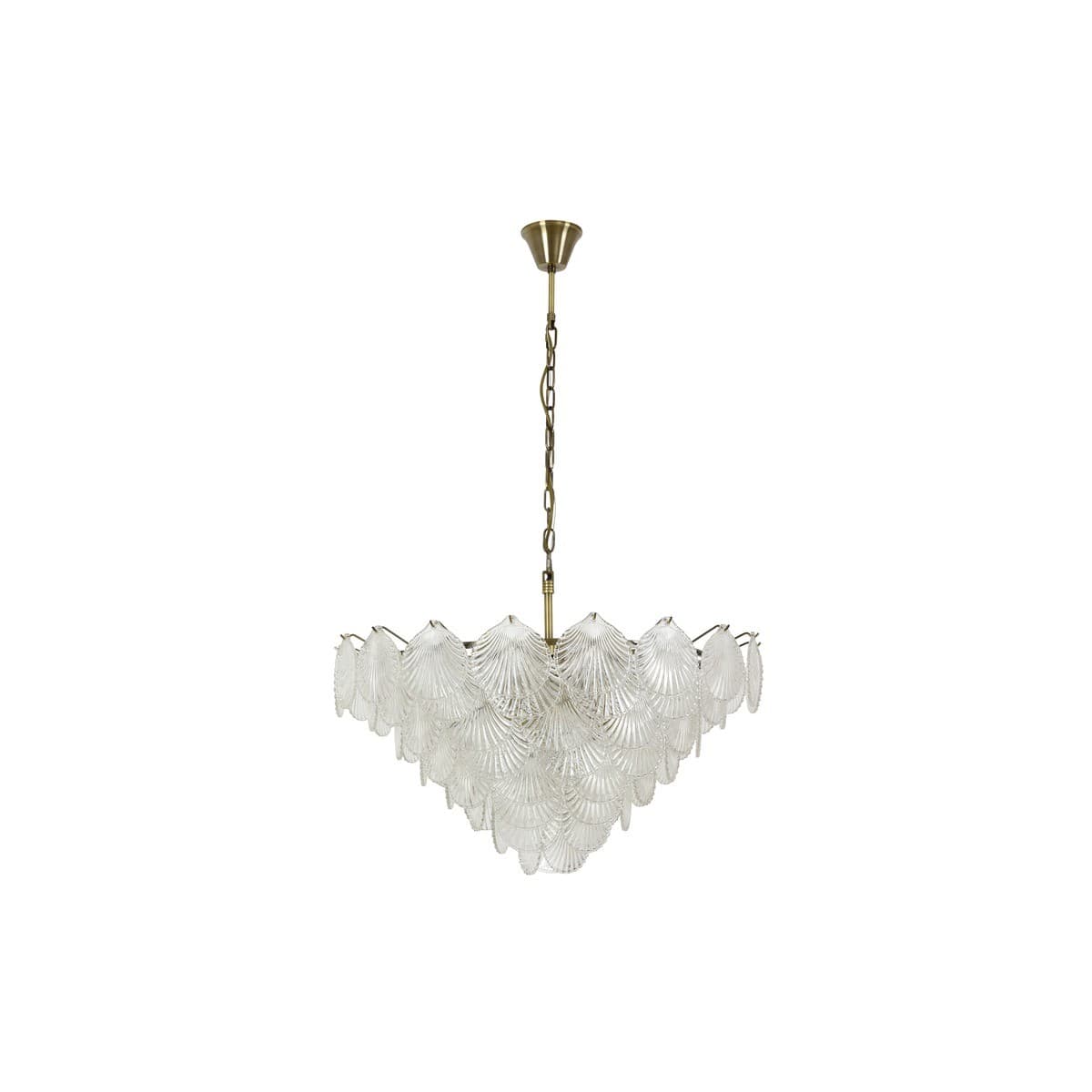 Adele 13 Light Pendant or Close-To-Ceiling Fitting in Antique Brass with Clear Glass-img-1