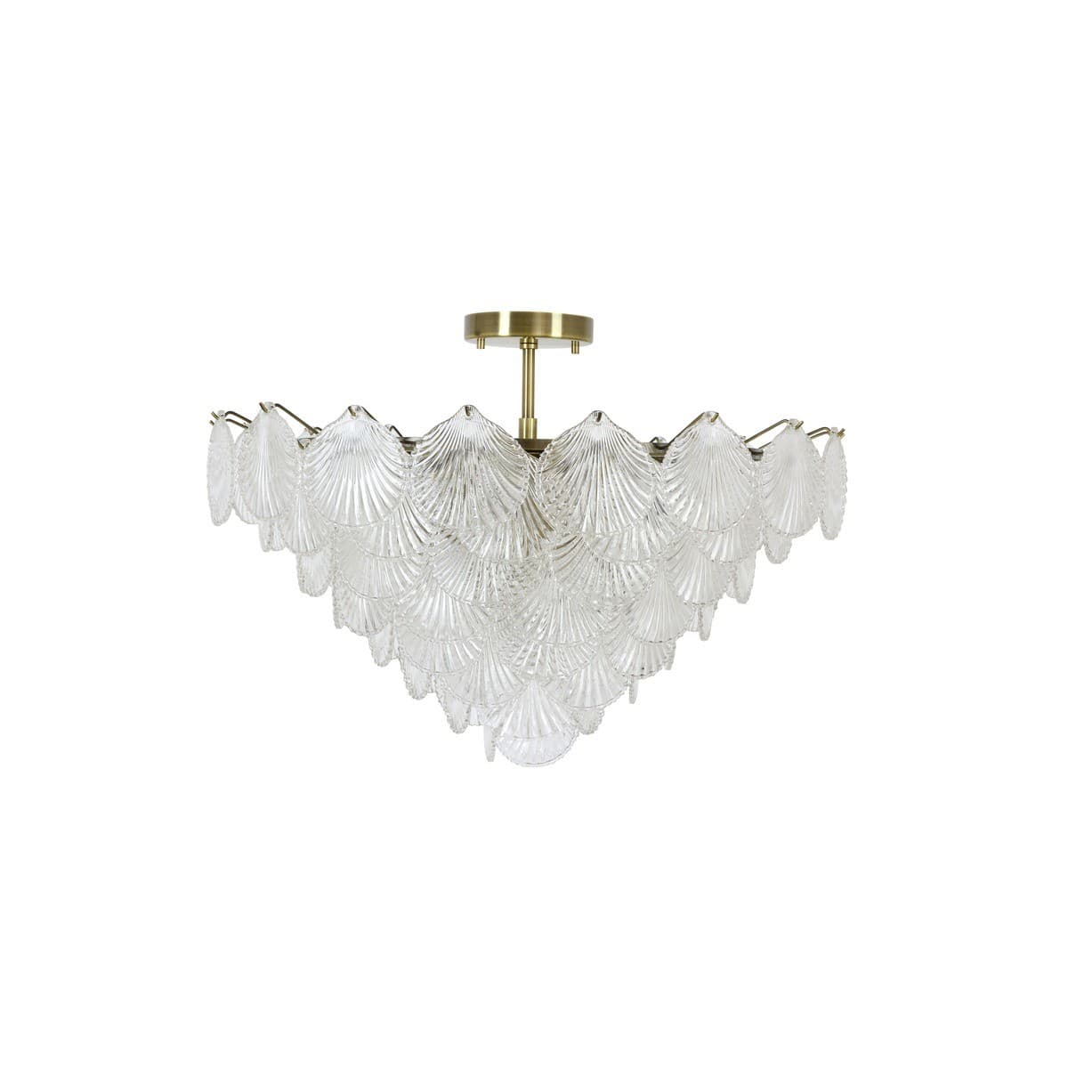 Adele 13 Light Pendant or Close-To-Ceiling Fitting in Antique Brass with Clear Glass-img-2