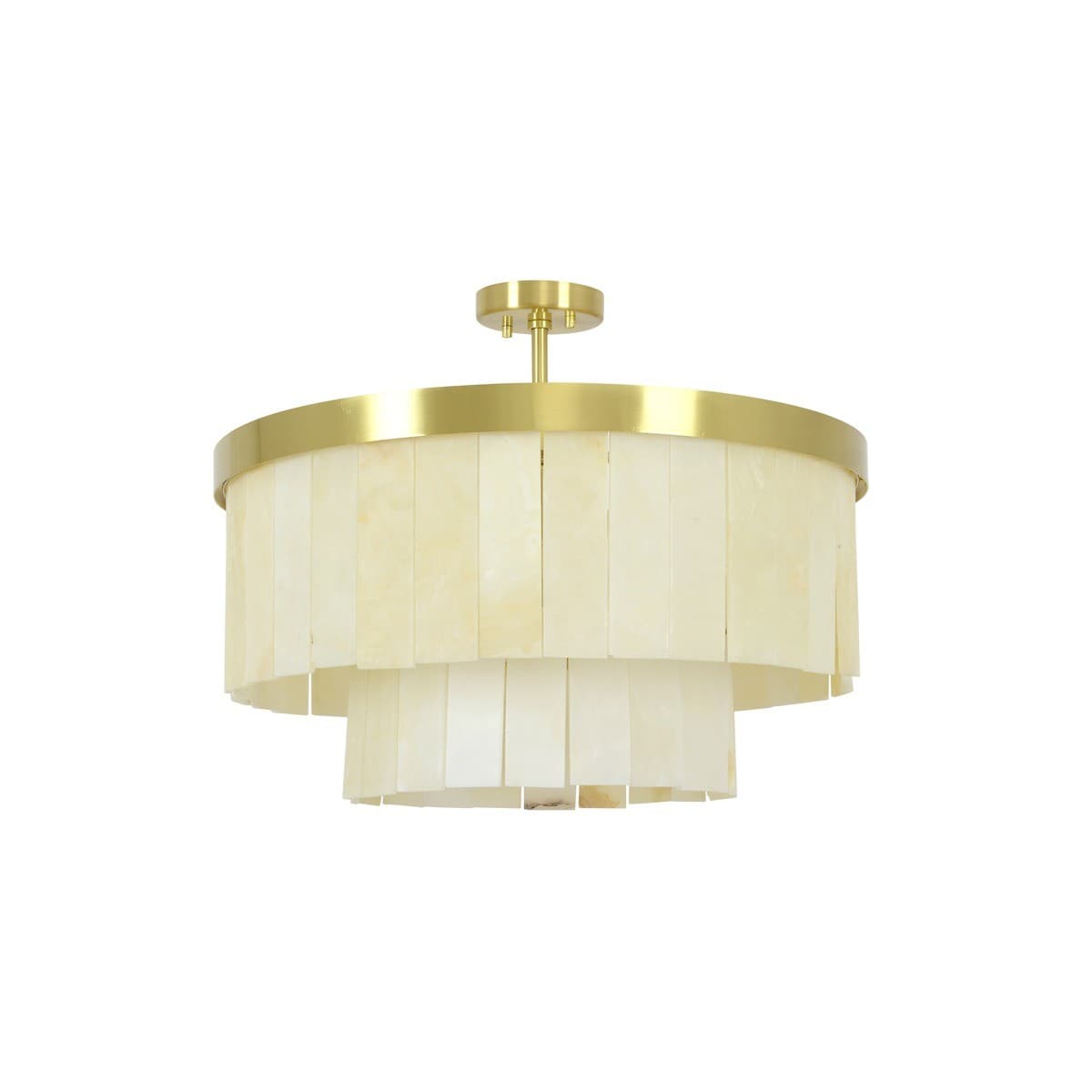 Made by Mayfair Elora 9 Light Round Pendant in Brass with White Jade Stone