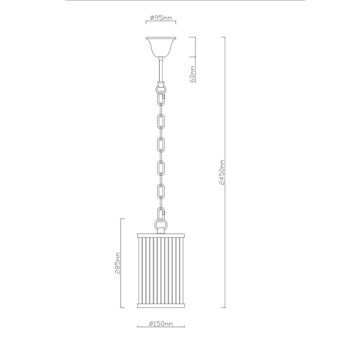 Corbelle 1 Light Pendant in Antique Black-img-2